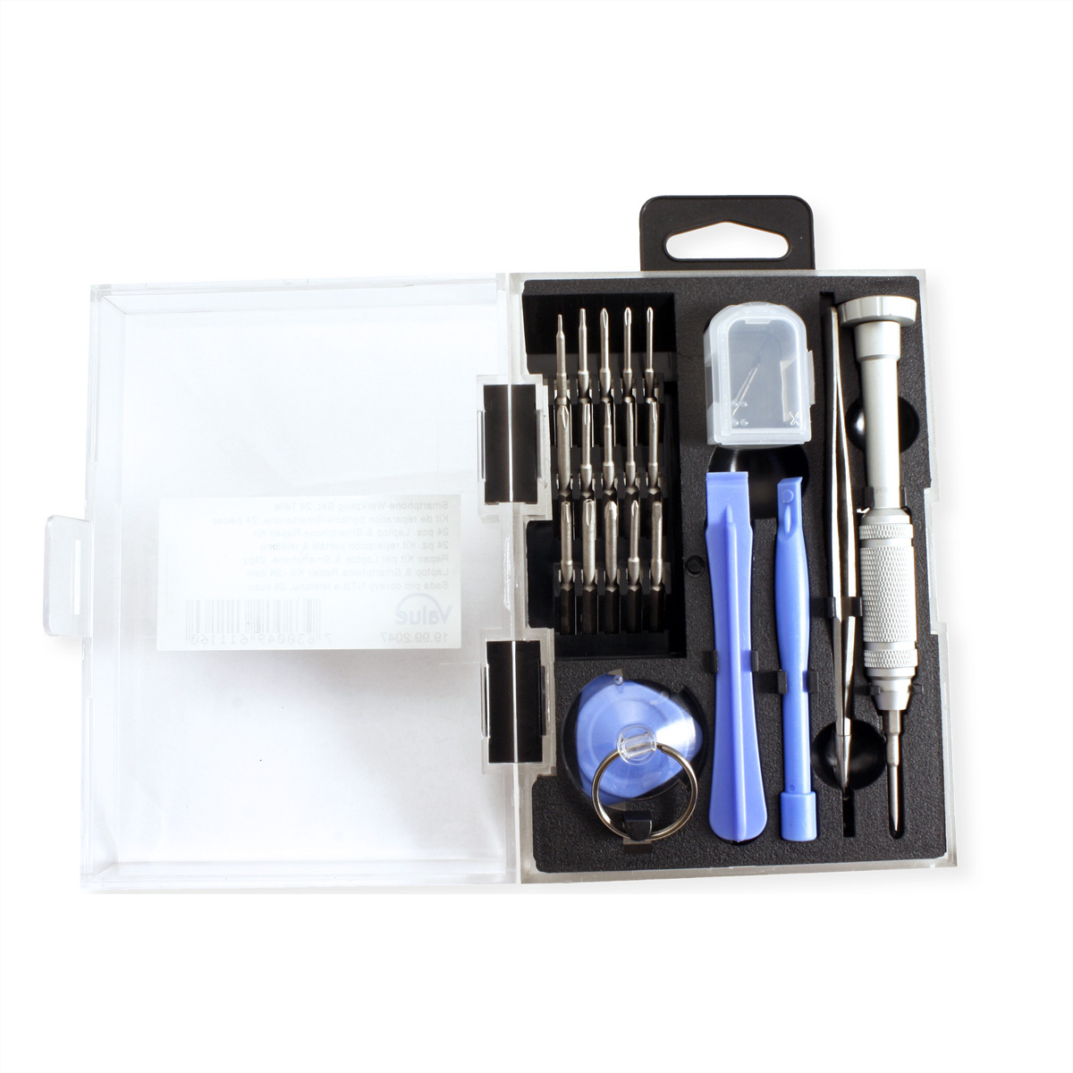 VALUE Präzisionswerkzeug-Set für Elektronik-Kleingeräte, mehrfarbig 24 Teile Werkzeug-Set