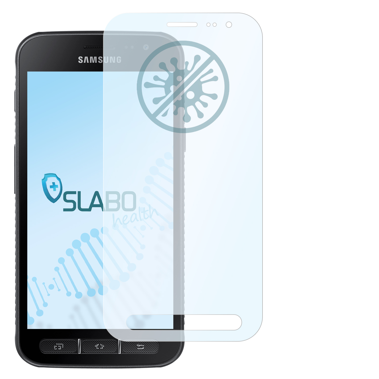 SLABO antibakterielle 4s) | Displayschutz(für XCover 4 Samsung Hybridglasfolie SM-G390F flexible Galaxy Galaxy Samsung XCover
