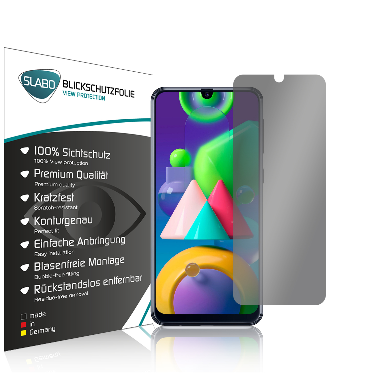 SLABO Blickschutzfolie 360° M31) | Sichtschutz Galaxy Displayschutz(für 4-Way Samsung M21 Galaxy