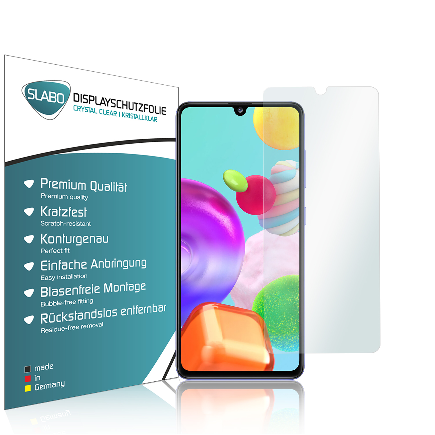 SLABO 4 x Displayschutzfolie Samsung A41) Galaxy Clear\