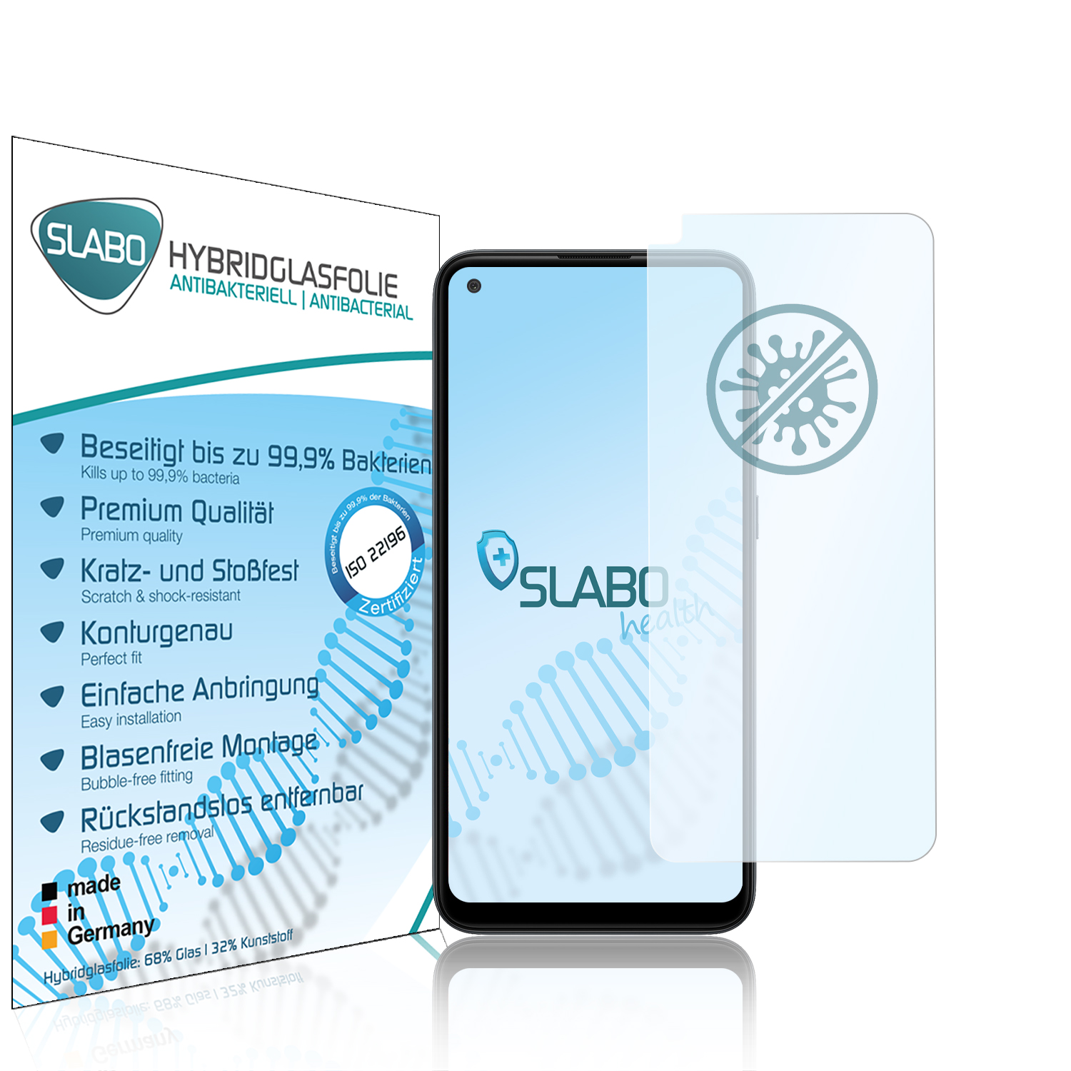 SLABO antibakterielle Galaxy Samsung | Hybridglasfolie Displayschutz(für flexible M11) A11 Galaxy