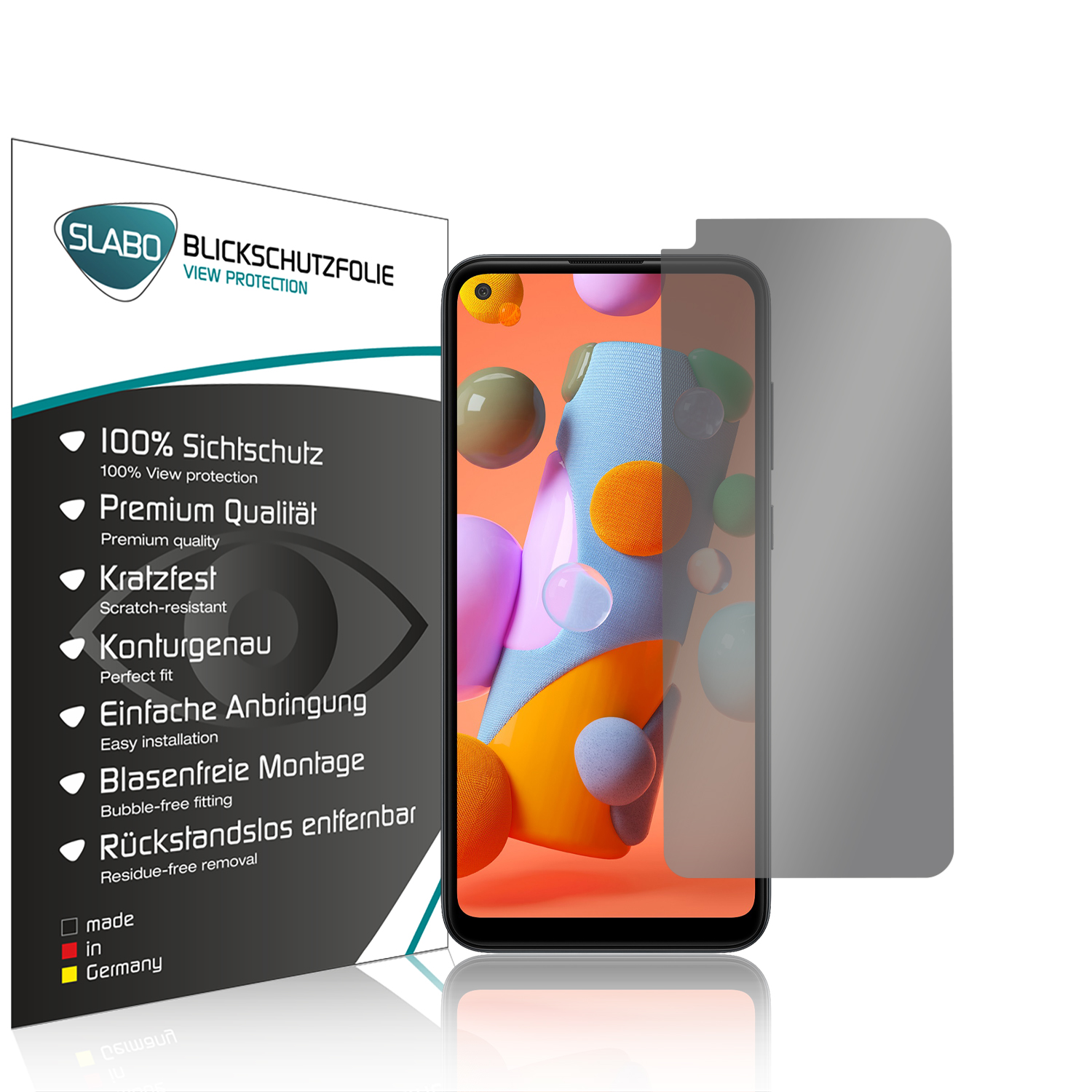 SLABO Blickschutzfolie 360° 4-Way Galaxy A11 Displayschutz(für M11) Samsung Sichtschutz Galaxy 