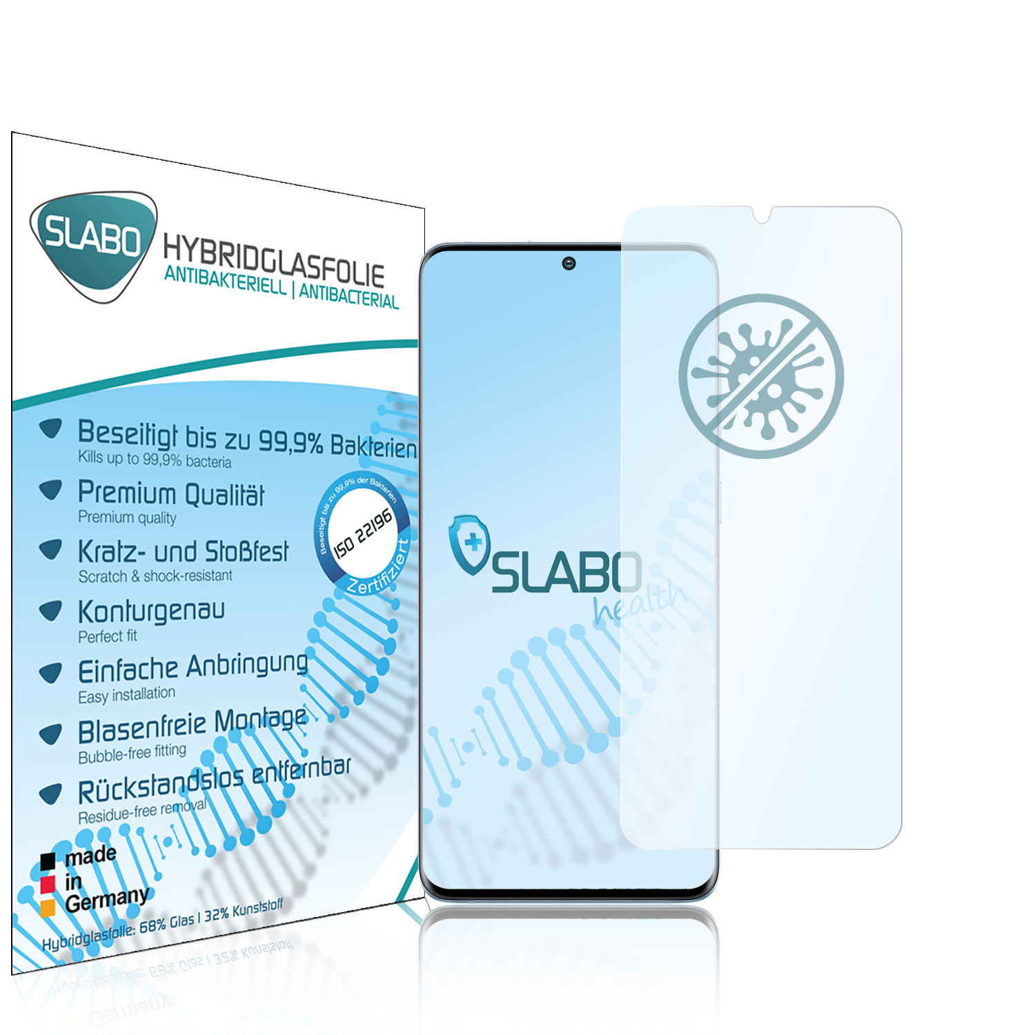 | Samsung (4G Samsung Galaxy flexible S20+ S20 5G)) Displayschutz(für Galaxy Hybridglasfolie | SLABO Plus antibakterielle
