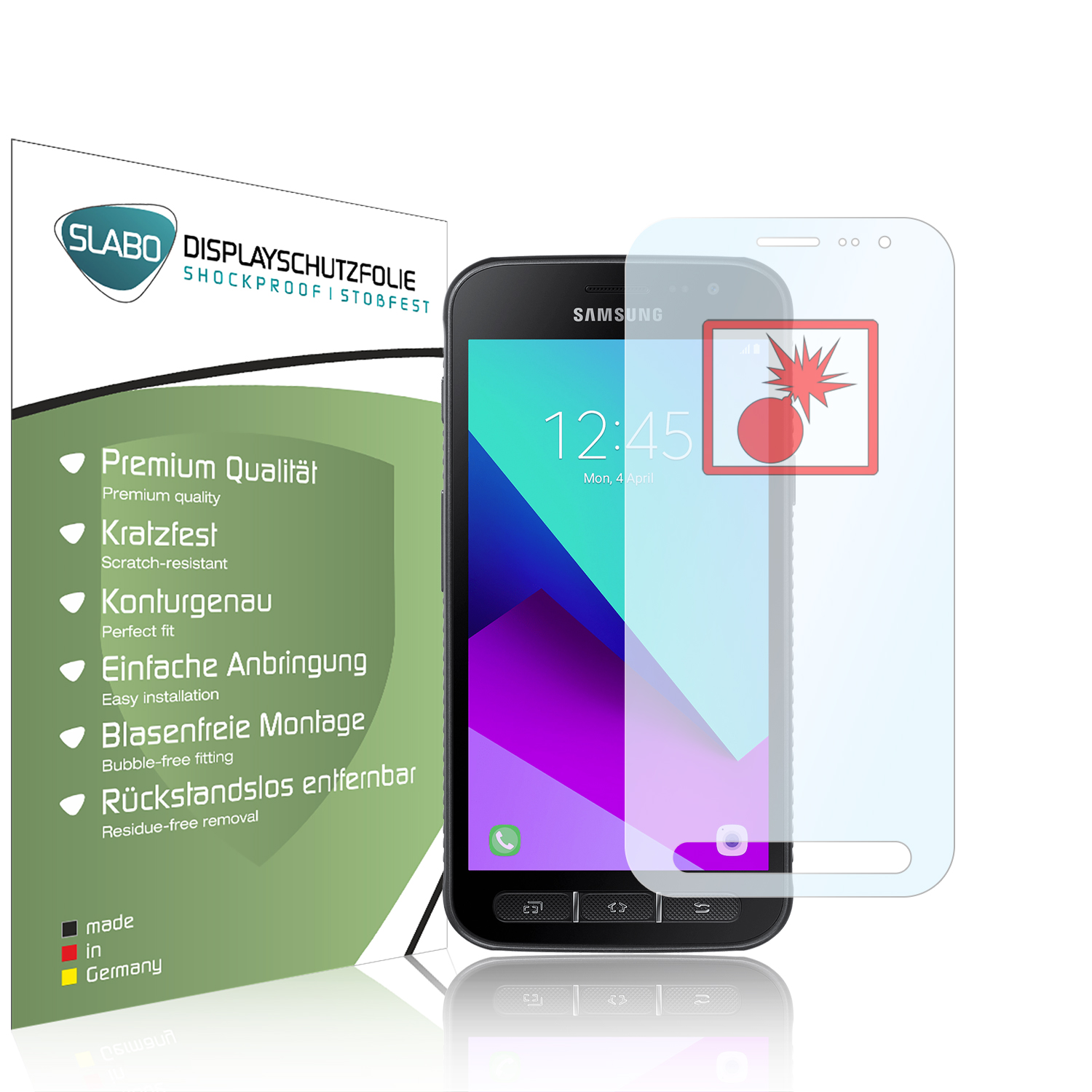 SLABO 2x flexible Shockproof Samsung SM-G390F Galaxy Samsung Displayschutz(für Panzerschutzfolie 4s) 4 XCover Galaxy | XCover