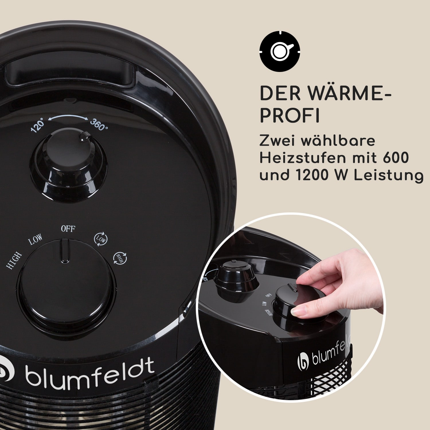 BLUMFELDT Heat-Guru 360 Infrarot-Heizstrahler (1200 Watt)