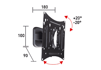 ROLINE LCD/TV-Wandhalterung, 2 Drehpunkte Monitorarm, Wandmontage