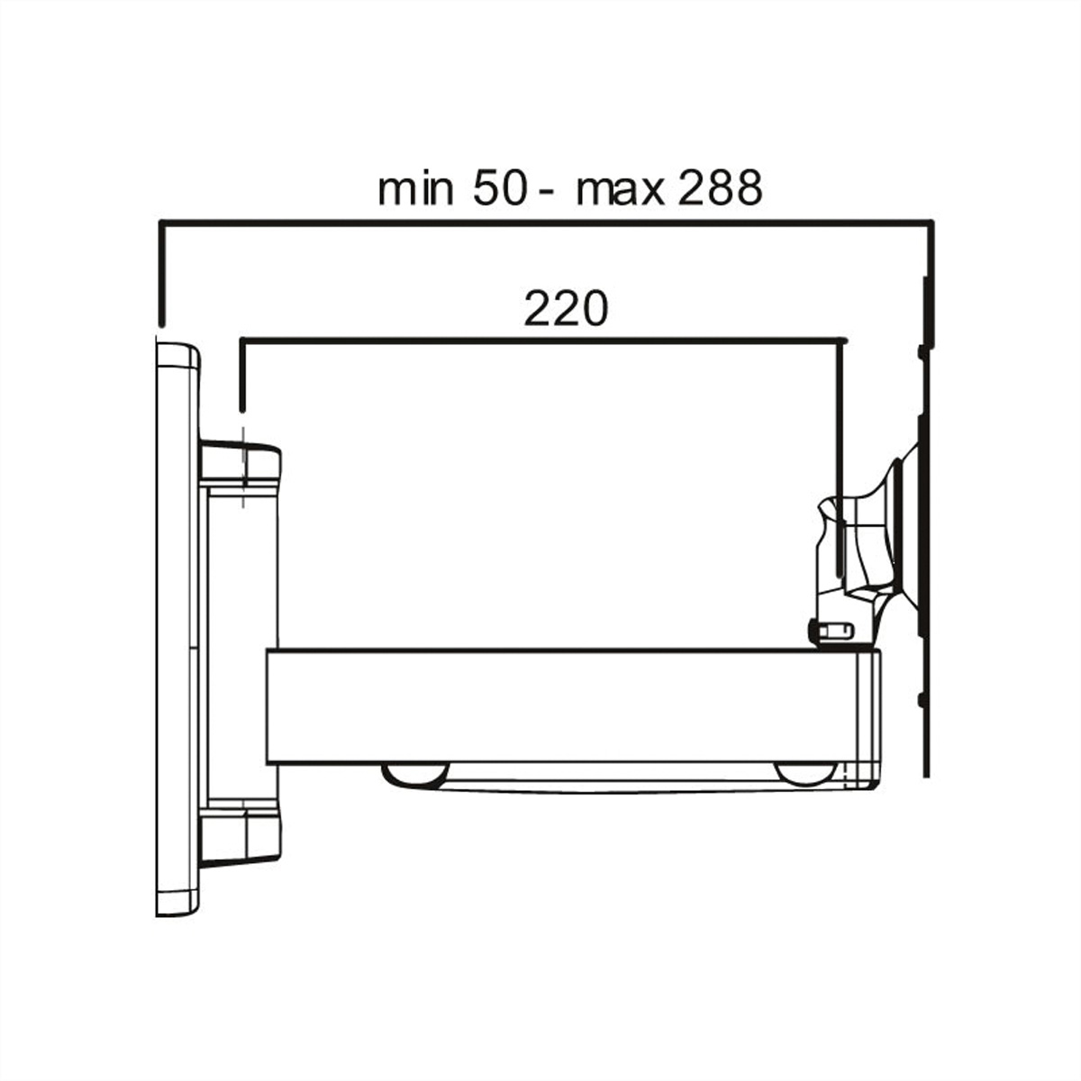 4 ROLINE Monitorarm, Drehpunkte Wandmontage Extralang, LCD/TV-Wandhalterung,