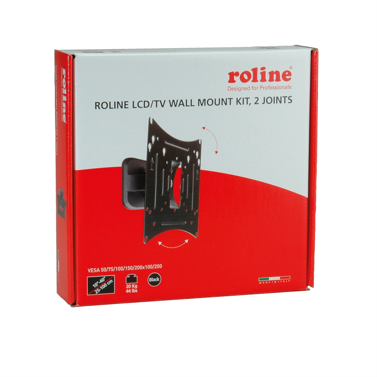 ROLINE LCD/TV-Wandhalterung, 2 Drehpunkte Monitorarm, Wandmontage