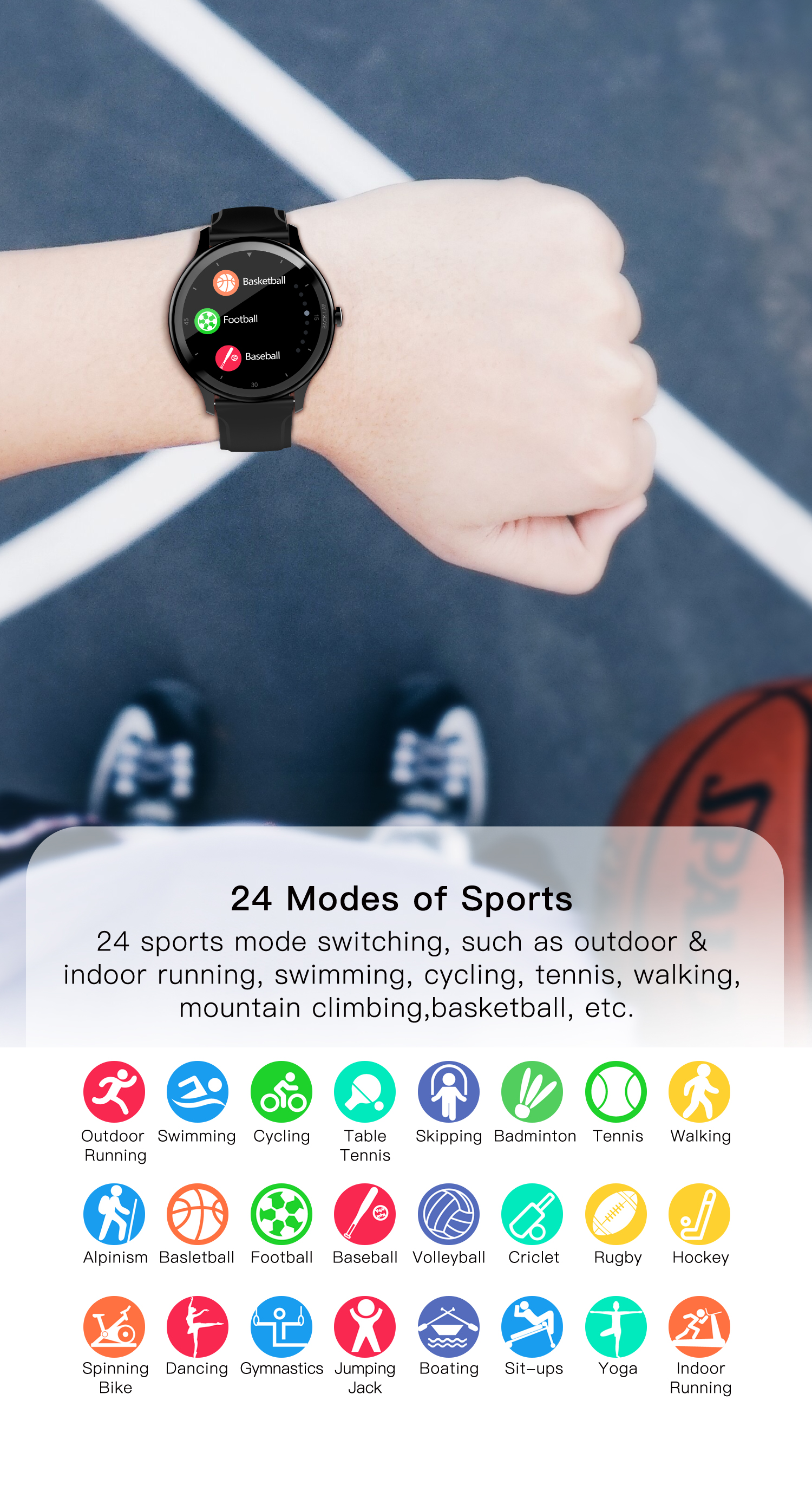 LOOKIT Sportuhr, Activity Blau PSPro Tech Tracker Silikon, 45mm Multifunktion