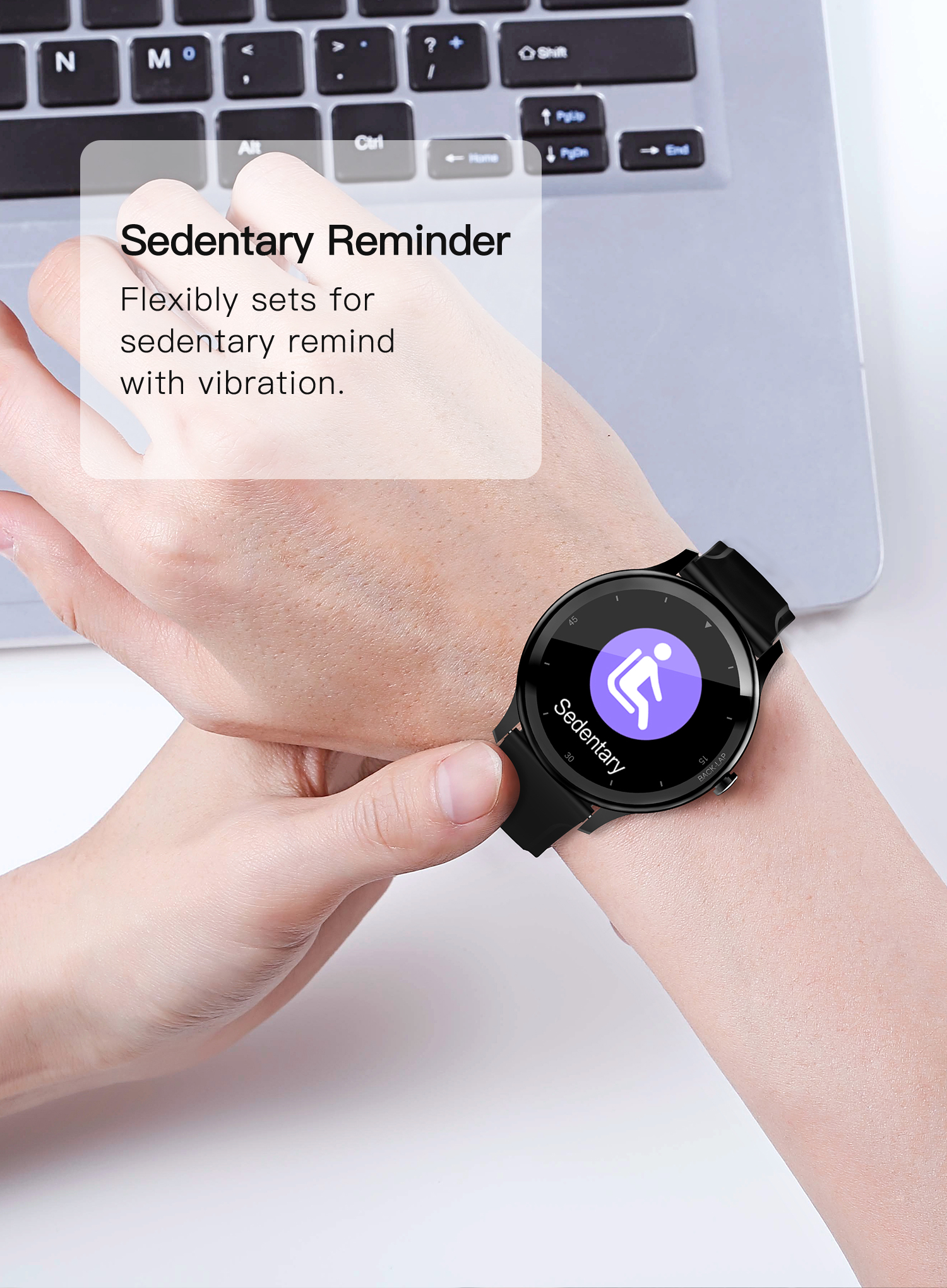 LOOKIT PSPro Violett Smartwatch Multifunktion 45mm Blume Fitnesstracker Silikon