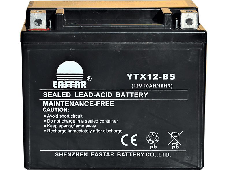 ECO ENGEL Batterie 12V 10Ah YTX12-BS für Motorrad Roller Blei-Gel Blei-Gel Akku, 12 Volt