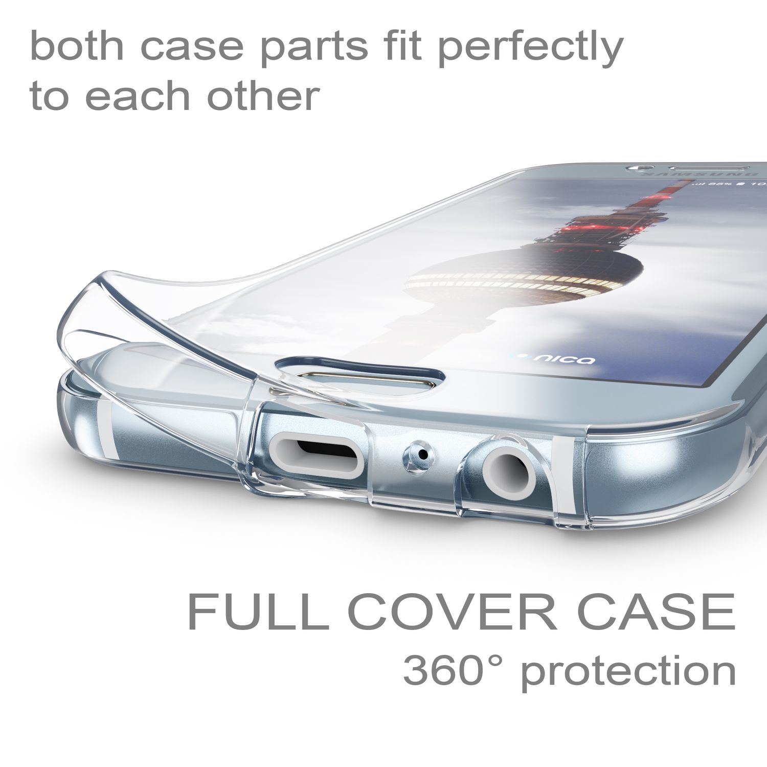 NALIA Klare A5 Backcover, Hülle, (2017), Samsung, Galaxy 360 Grad Silikon Transparent