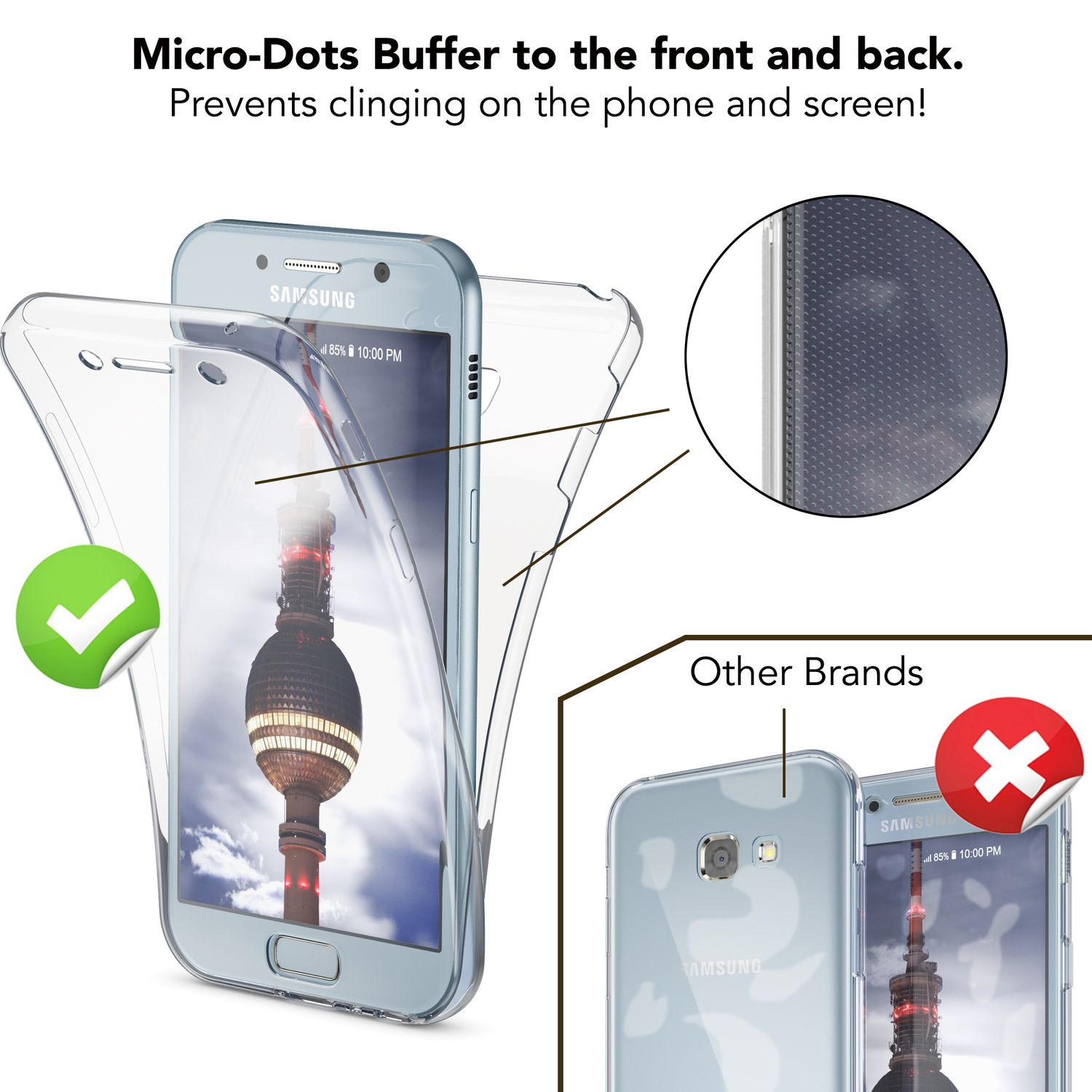 Galaxy Hülle, Grad Transparent Samsung, Klare A5 NALIA Silikon Backcover, 360 (2017),
