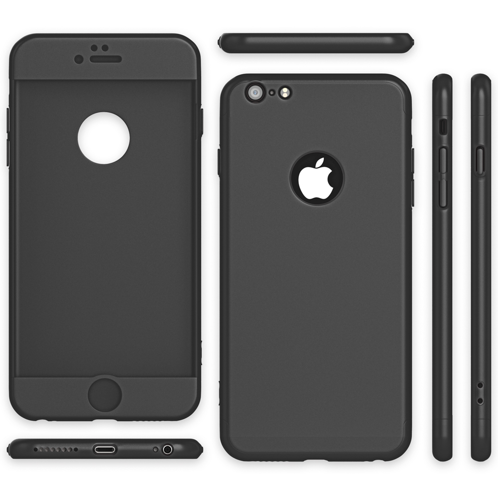 iPhone 360 6 iPhone Backcover, 6s, Apple, NALIA Grad Schwarz Hülle,
