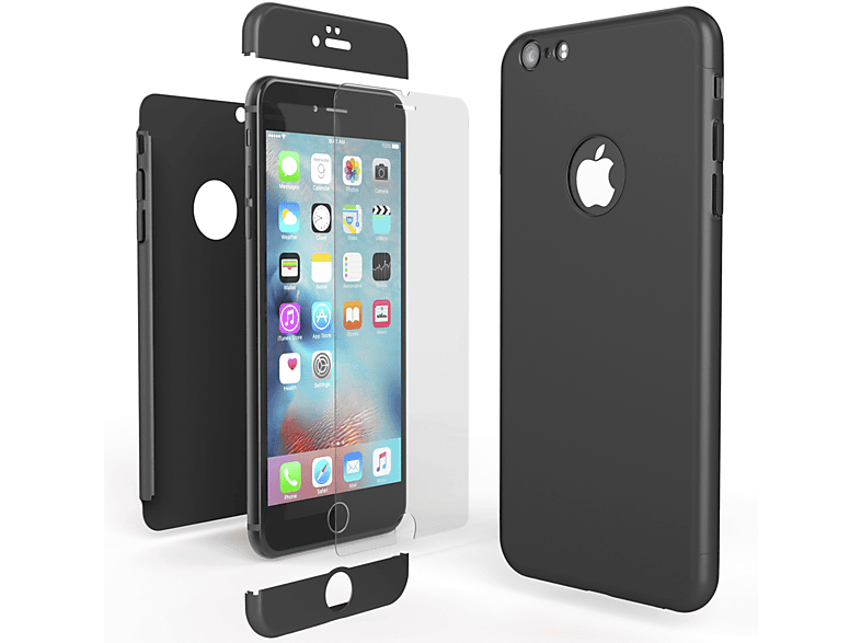 6 iPhone Schwarz Apple, NALIA 360 6s, Backcover, Hülle, iPhone Grad