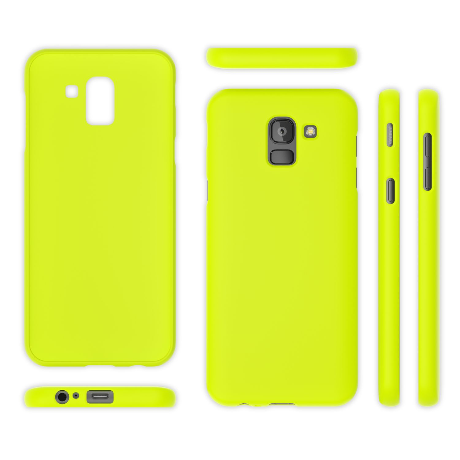 Samsung, Neon Gelb J6, Galaxy NALIA Silikon Backcover, Hülle,