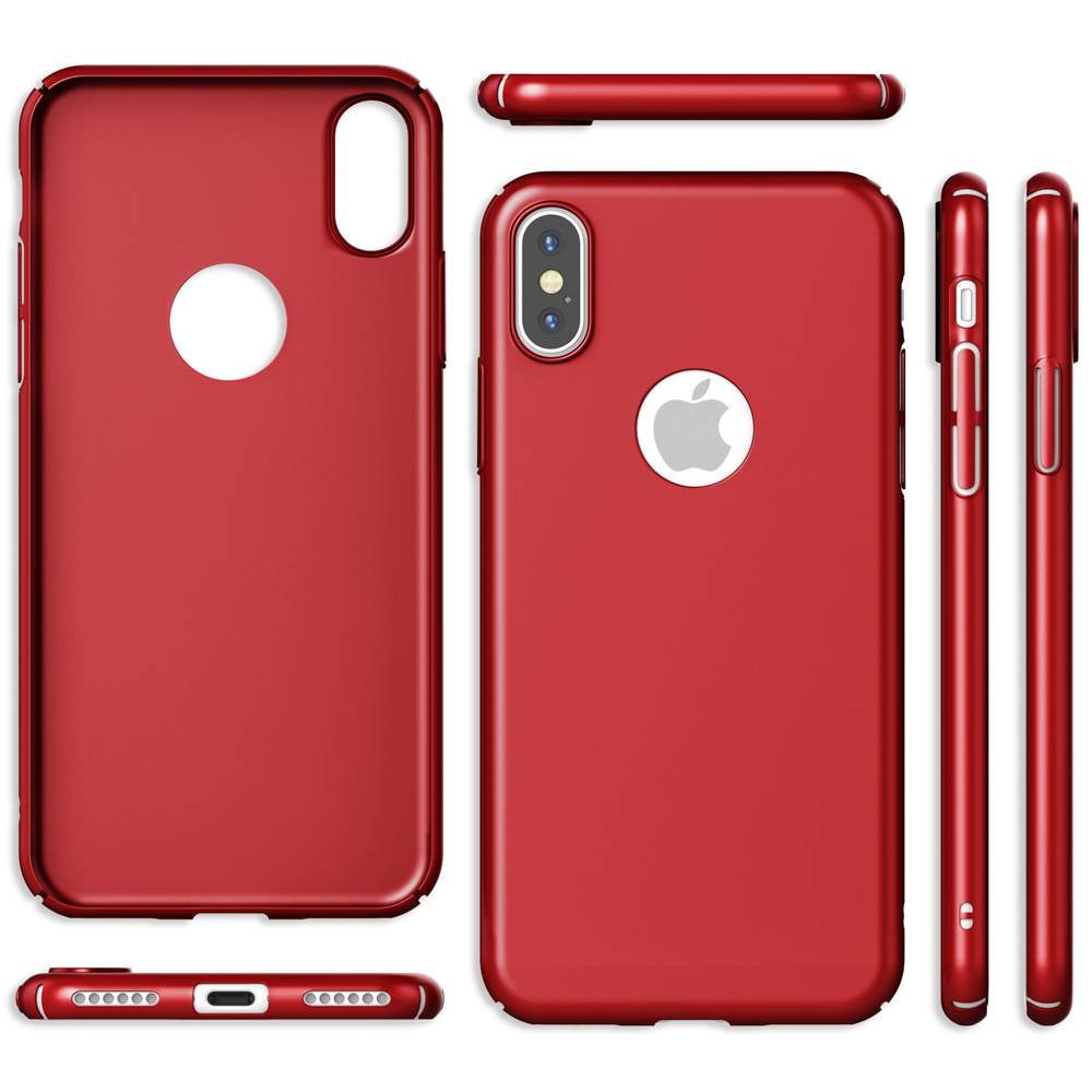 NALIA 0,5mm Ultra Dünnes Mattes Apple, XS, Backcover, Rot Hardcase, iPhone iPhone X