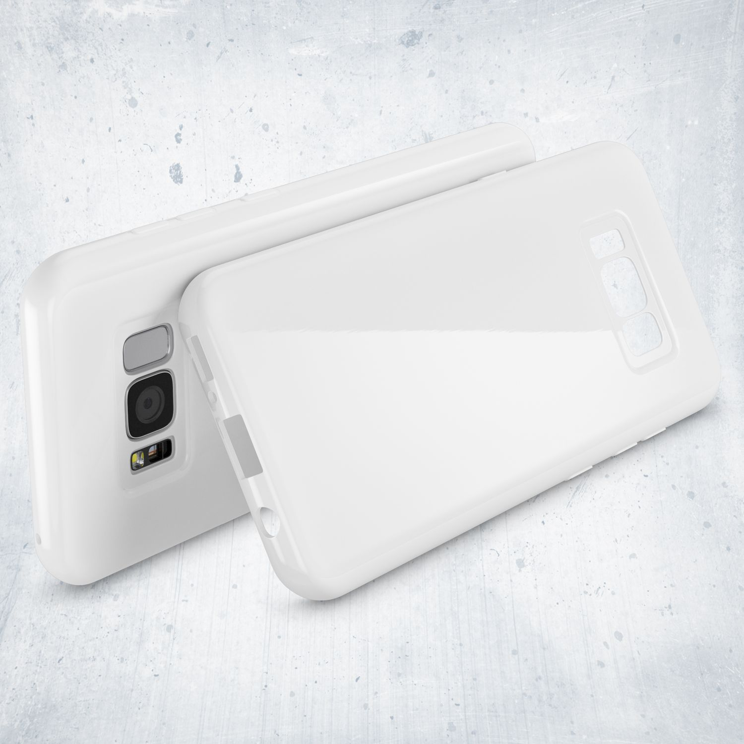 NALIA Silikon Backcover, Samsung, Weiß Galaxy S8 Hülle, Plus