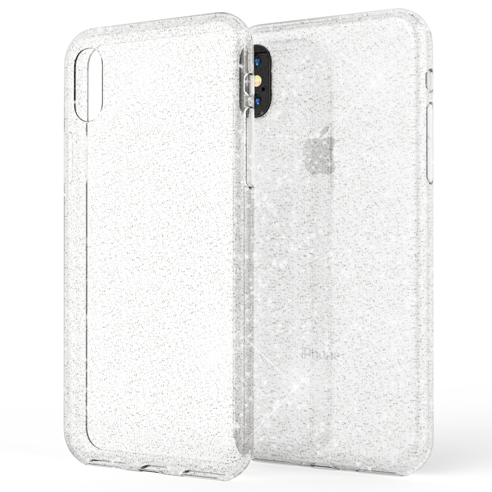 X Transparent NALIA Glitzer Silikon XS, iPhone iPhone Hülle, Klare Backcover, Apple,