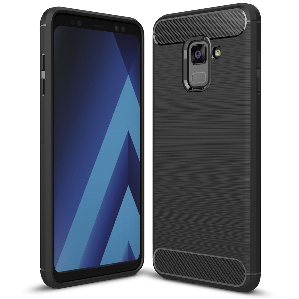NALIA Carbon-Look A8 Samsung, Galaxy Silikon Hülle, Backcover, Schwarz (2018)