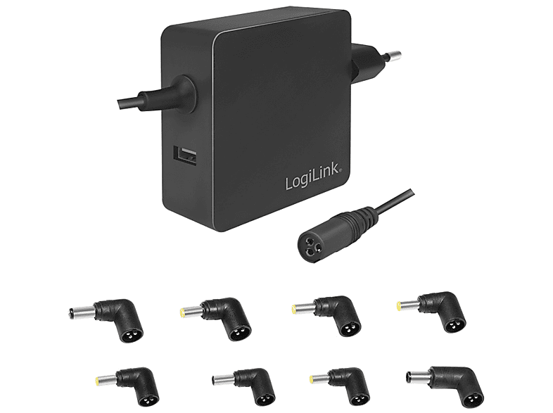 LOGILINK PROFESSIONAL Universal Netzteil für Notebook, 70 Watt, USB-Port Stecker-Netzteile, Notebooks Universal, schwarz