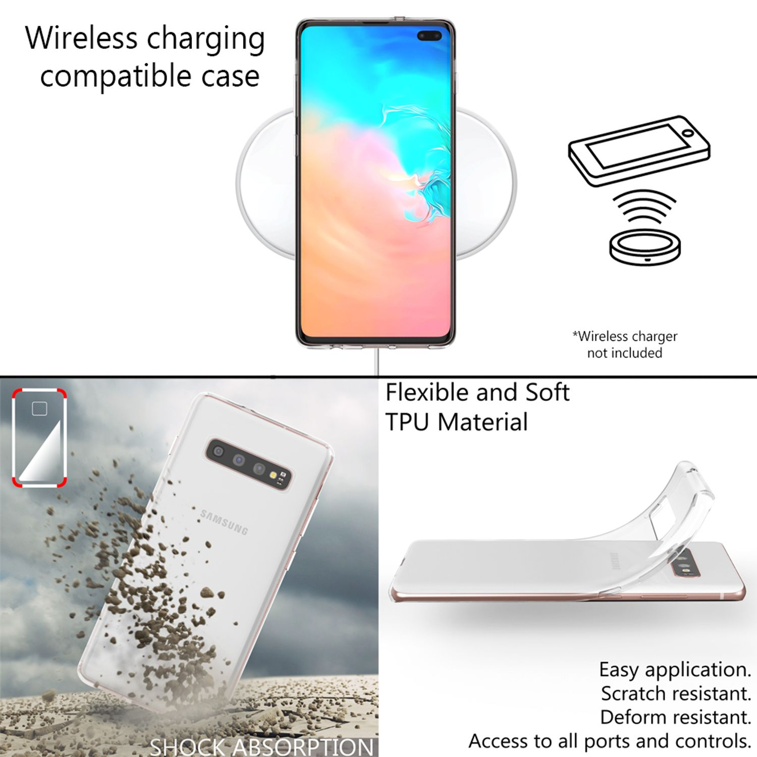 NALIA Motiv Silikon Hülle, Samsung, S10 Backcover, Mehrfarbig Galaxy Plus