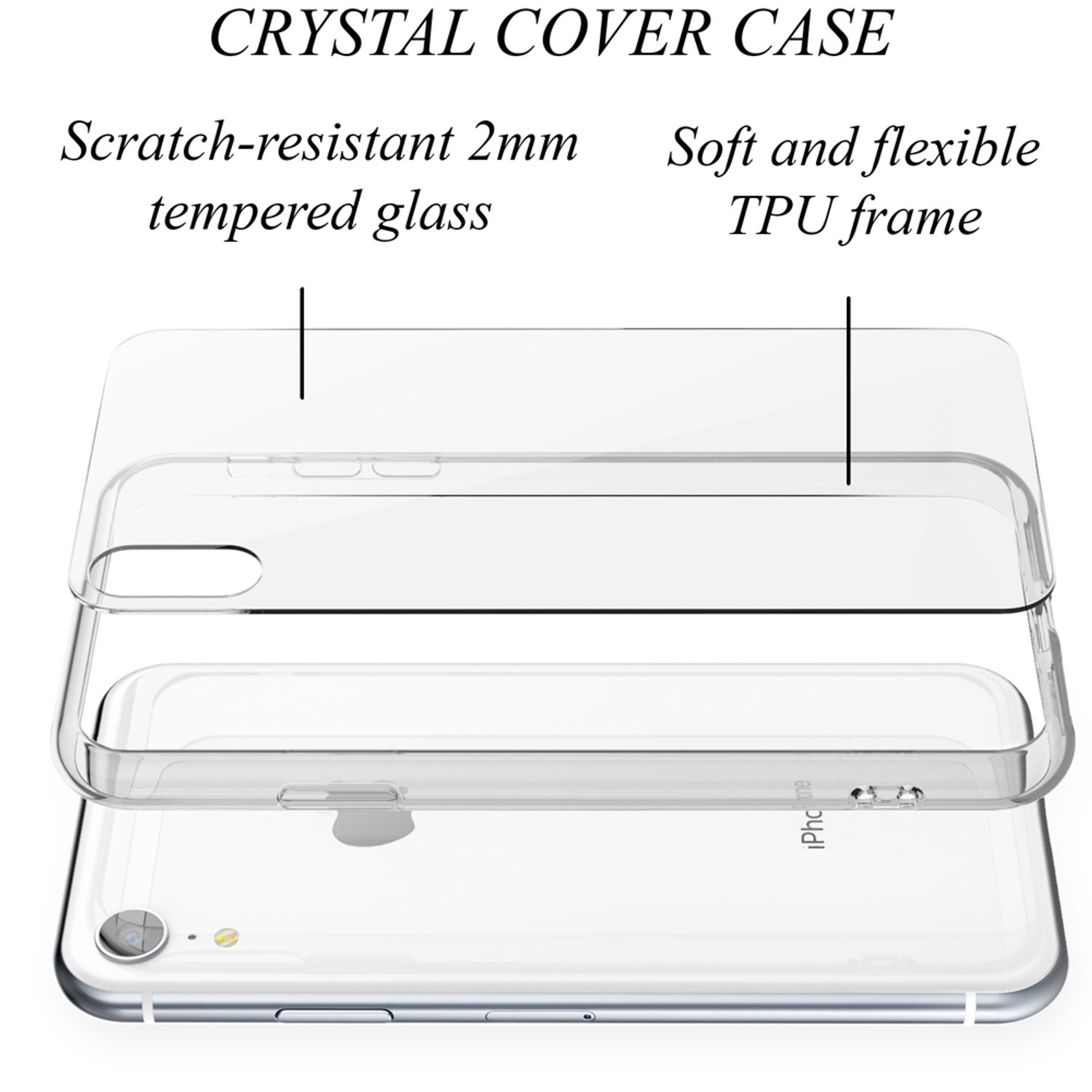 Hülle, Transparent Klare iPhone XR, Apple, NALIA Backcover, Hartglas
