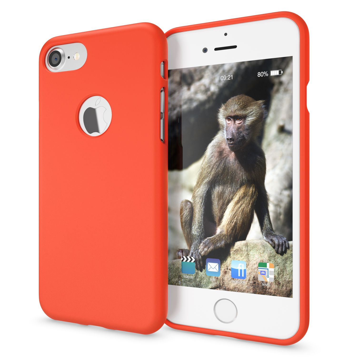 Orange 7, Neon Silikon Hülle, Apple, iPhone Backcover, NALIA