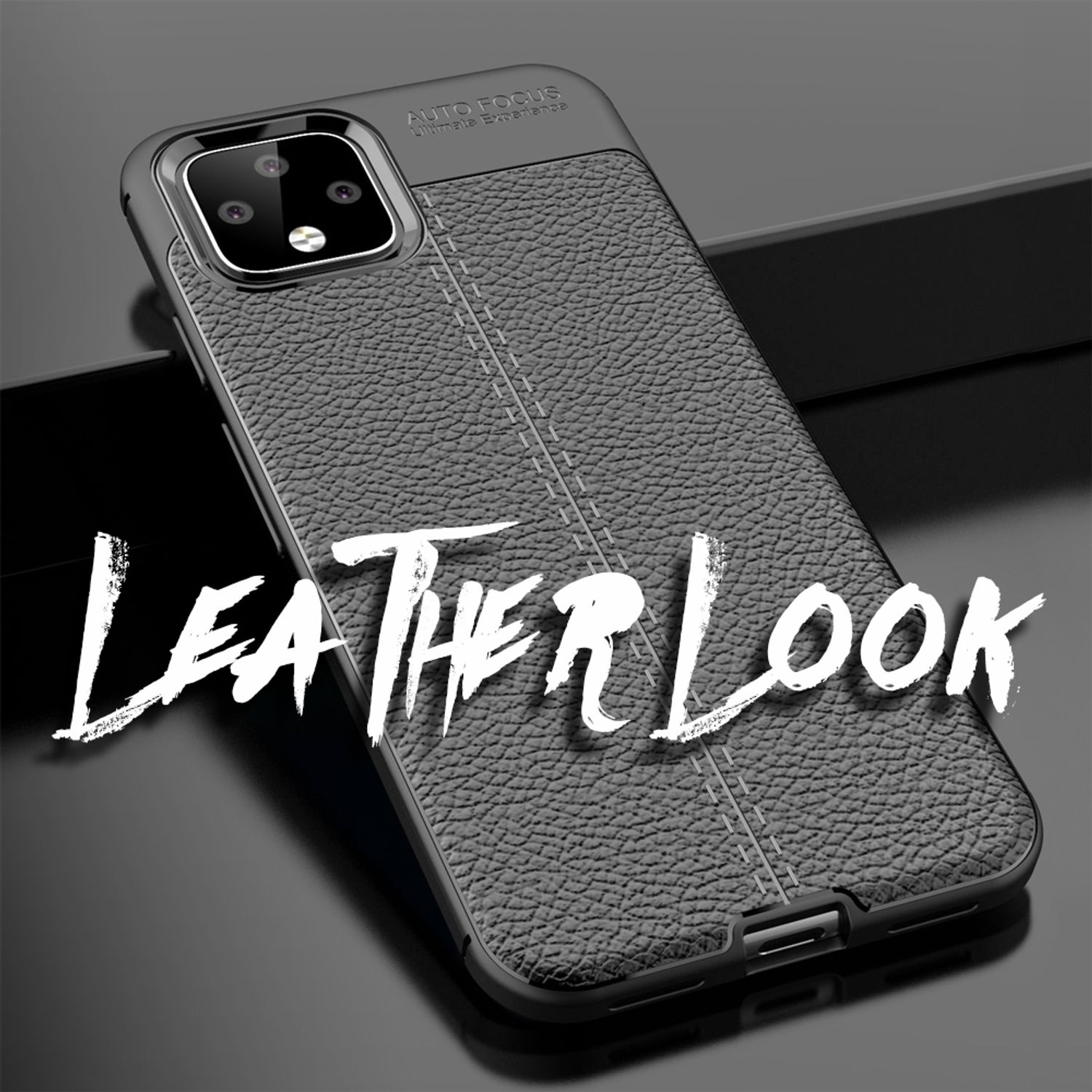 Schwarz Leder-Look Silikon Backcover, 4 XL, Pixel Google, NALIA Hülle,