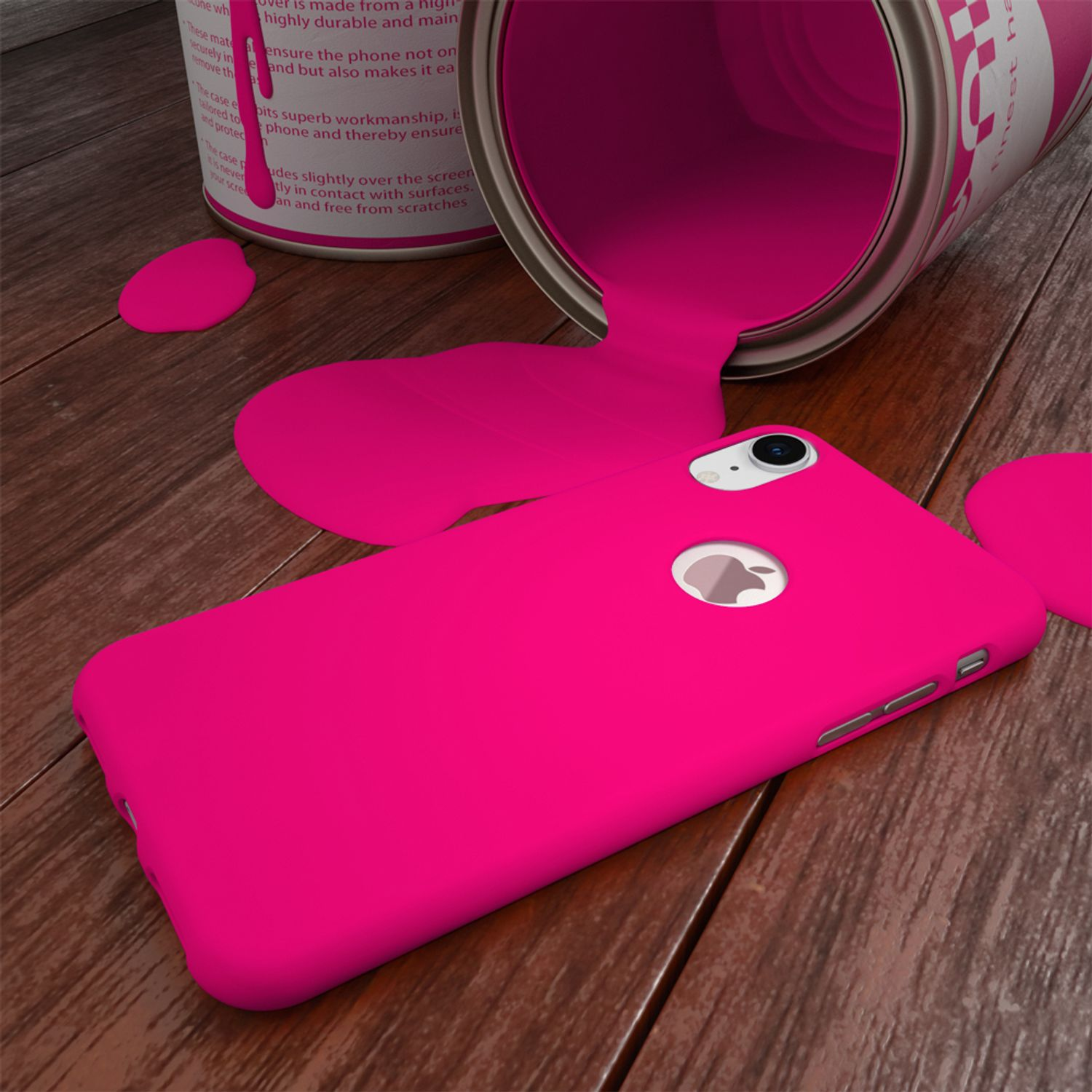 Backcover, Pink Apple, Silikon Hülle, iPhone Neon XR, NALIA