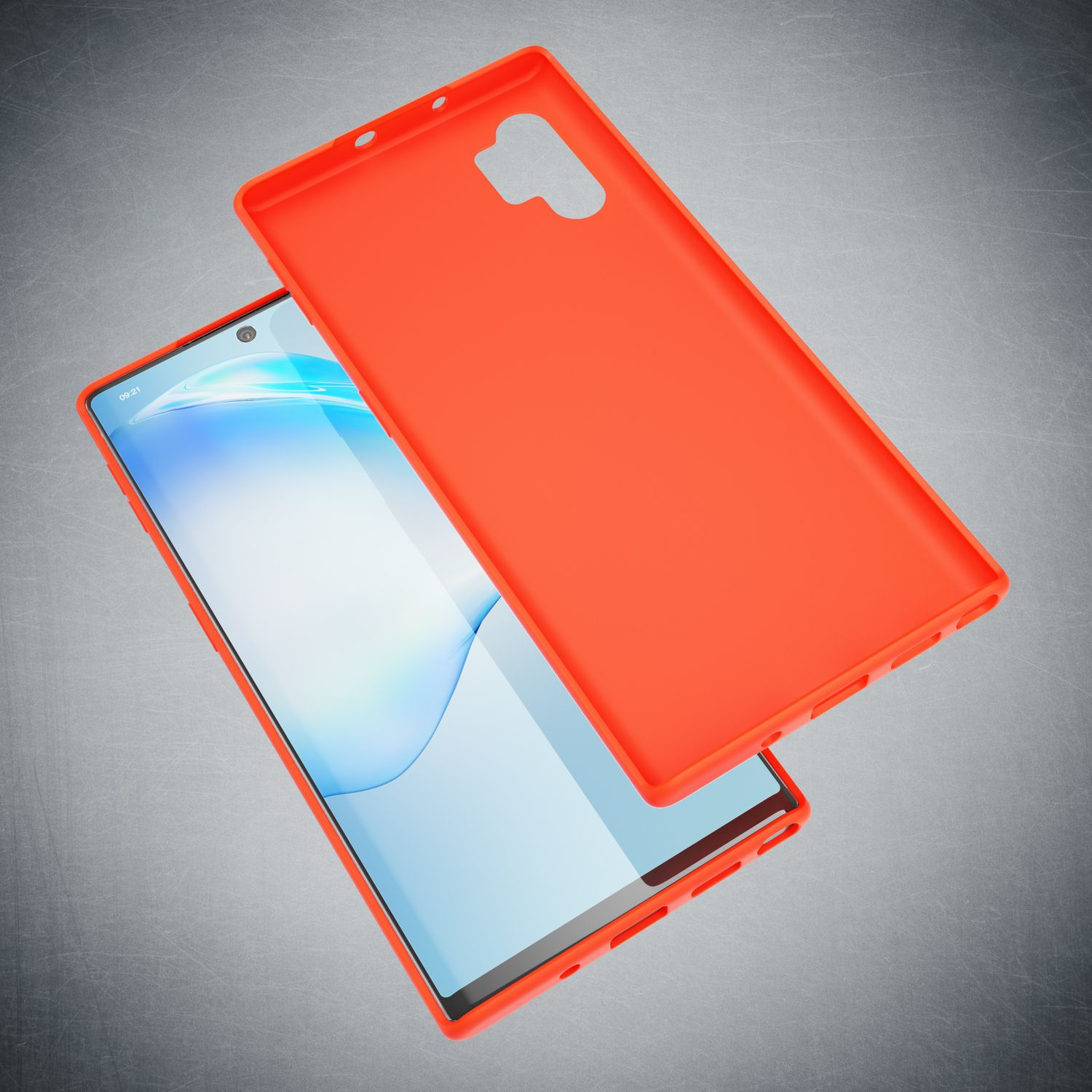 Silikon Backcover, Note 10 Plus, Galaxy Orange Hülle, Samsung, NALIA Neon