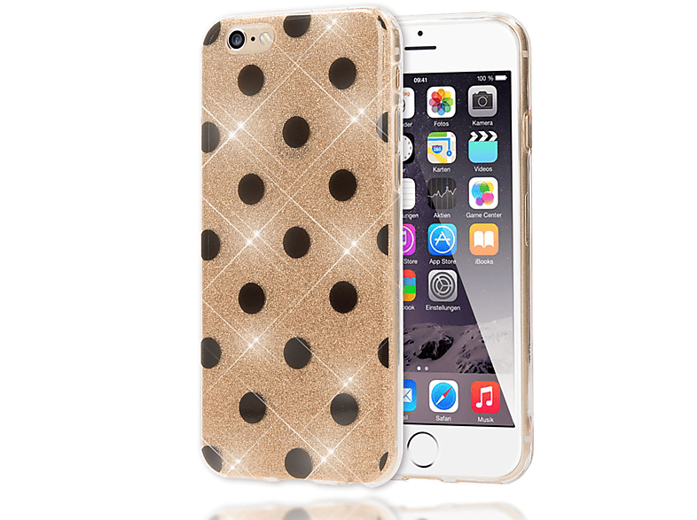 Backcover, Hülle, NALIA Apple, iPhone Punkte 6s, 6 Gold iPhone