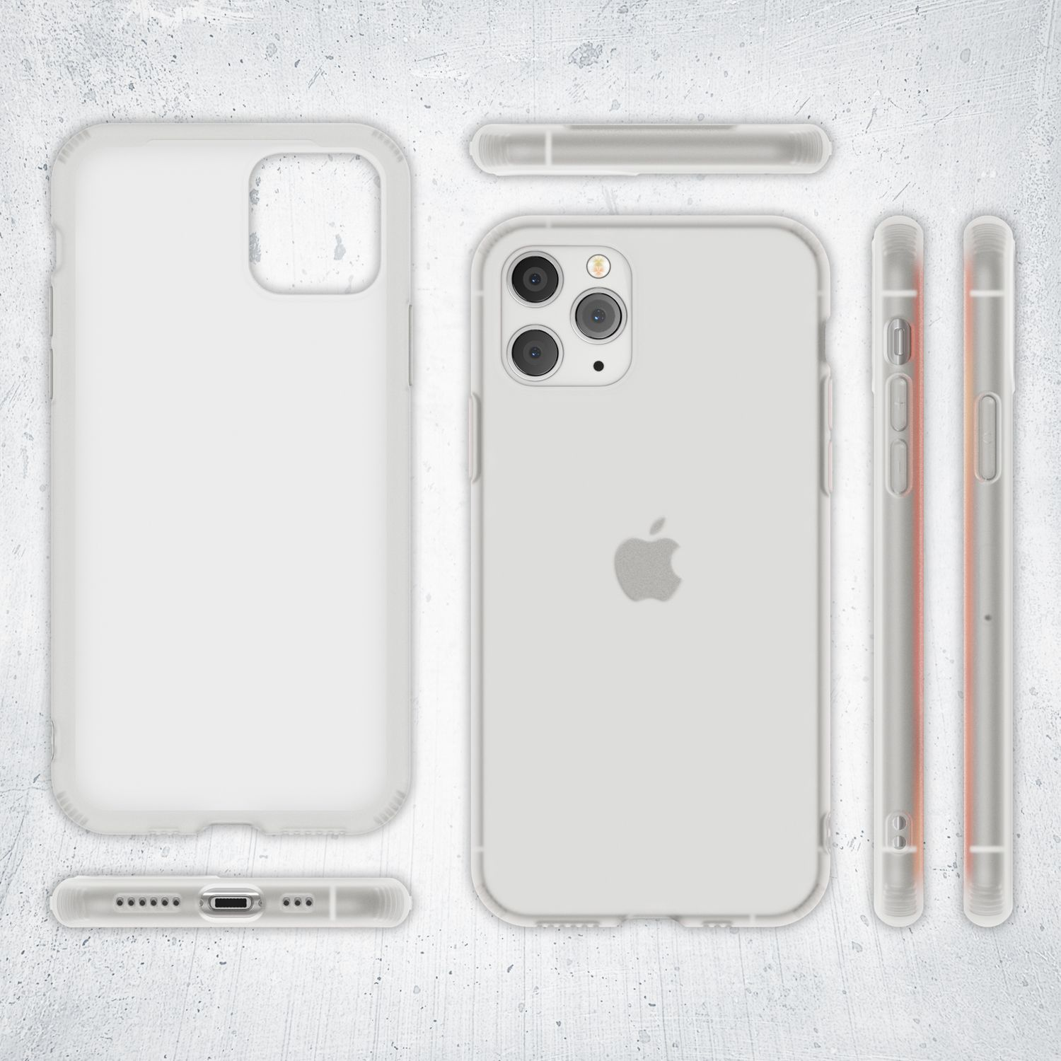 NALIA Semi-Transparente Silikon Hülle, Backcover, 11 Weiß Max, Pro iPhone Apple