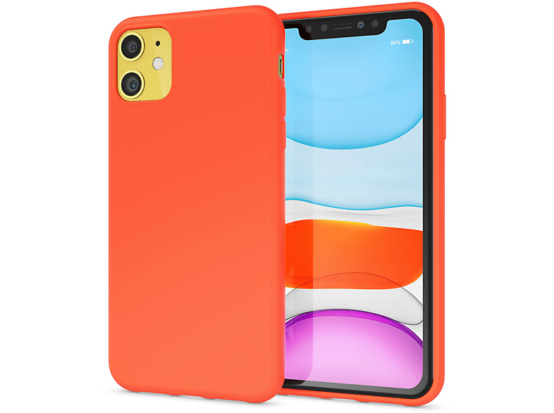 Neon Silikon Backcover, Apple, Hülle, 11, iPhone NALIA Orange