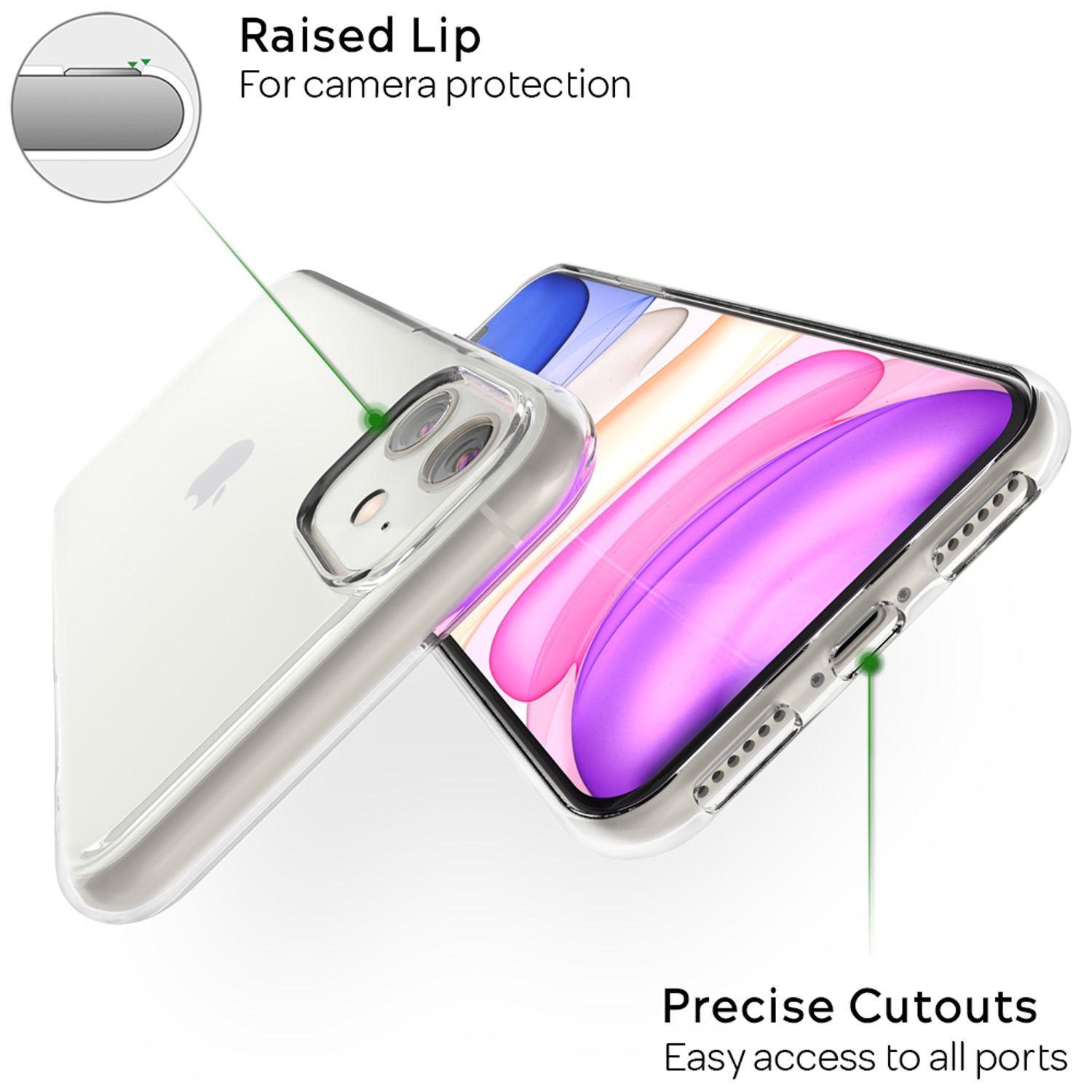 NALIA Mehrfarbig Apple, iPhone 11, Silikon Backcover, Hülle, Motiv
