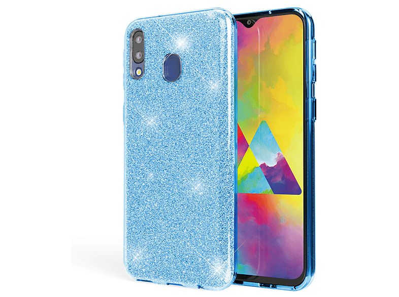 NALIA Glitzer Hülle, Backcover, Samsung, M20, Türkis Galaxy