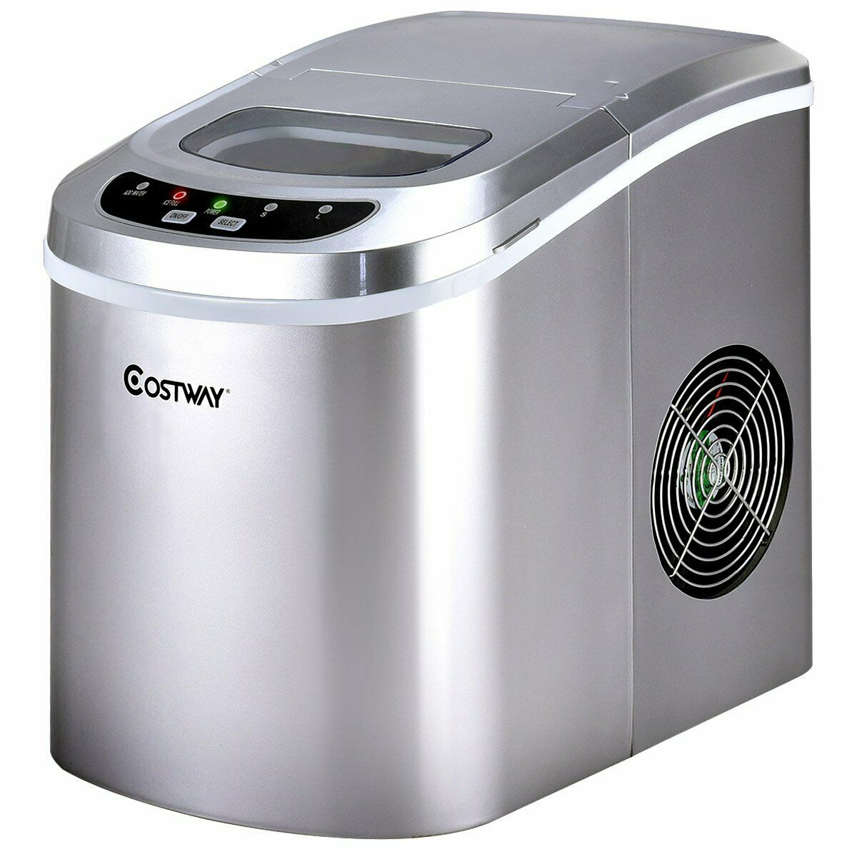 COSTWAY Eismaschine Eiswürfelbereiter (105 Watt, Silber)