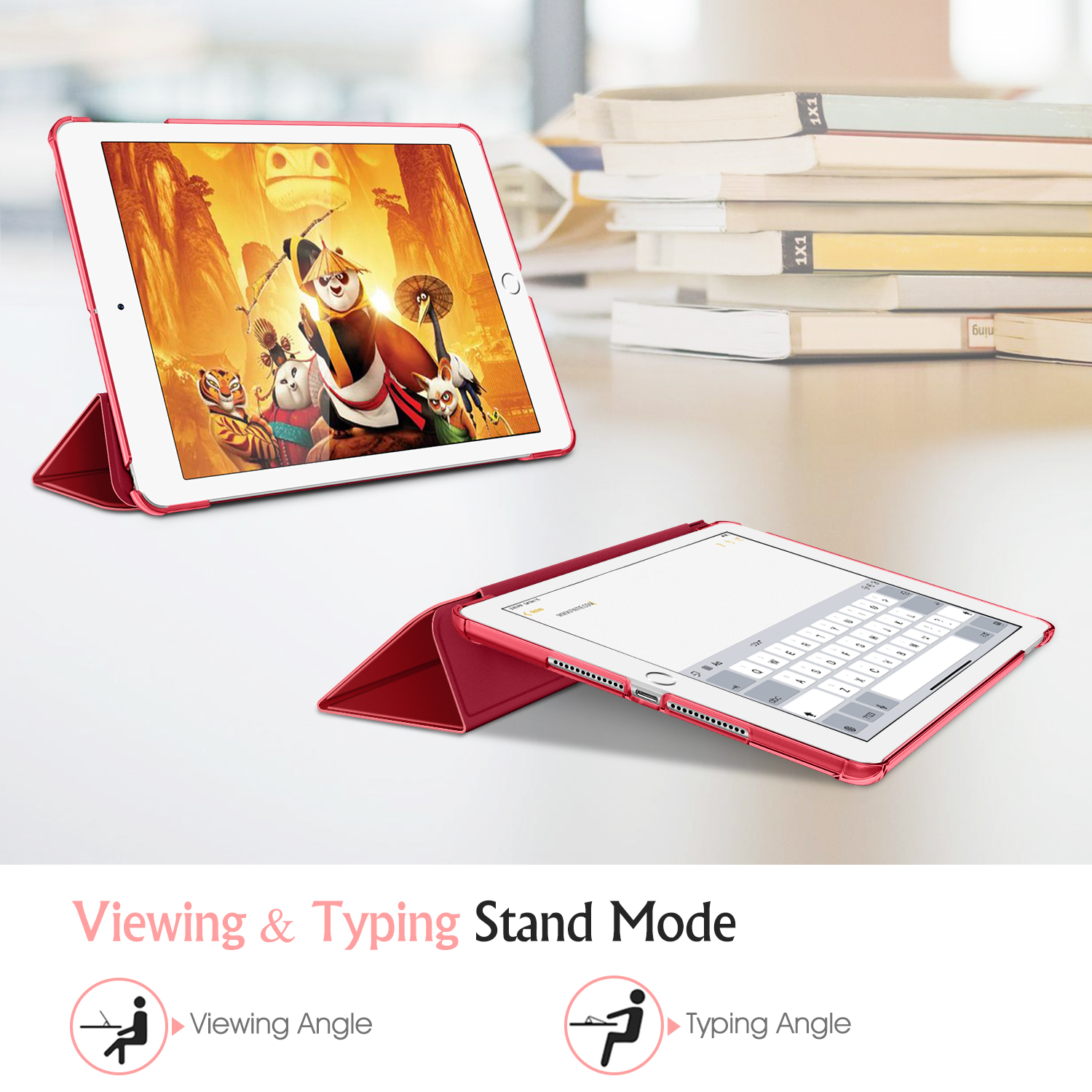 FINTIE Hülle Tablethülle für Apple Kunstleder, Bookcover Rot