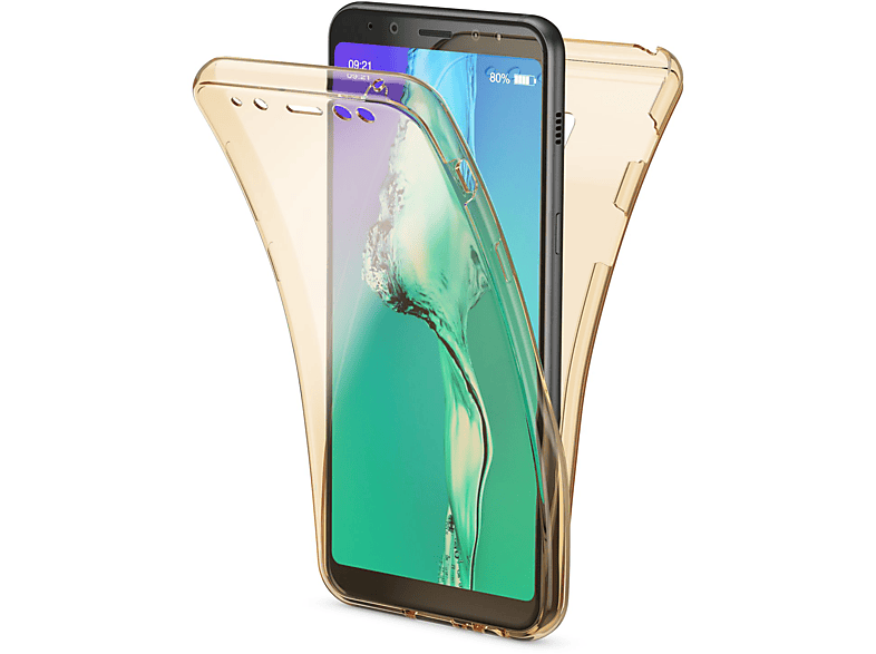 NALIA 360 Grad Hülle, Galaxy (2018), Gold A8 Backcover, Samsung