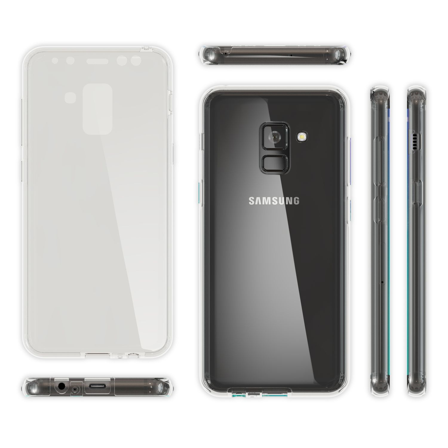 (2018), Hülle, Samsung, NALIA 360 A8 Galaxy Transparent Backcover, Grad