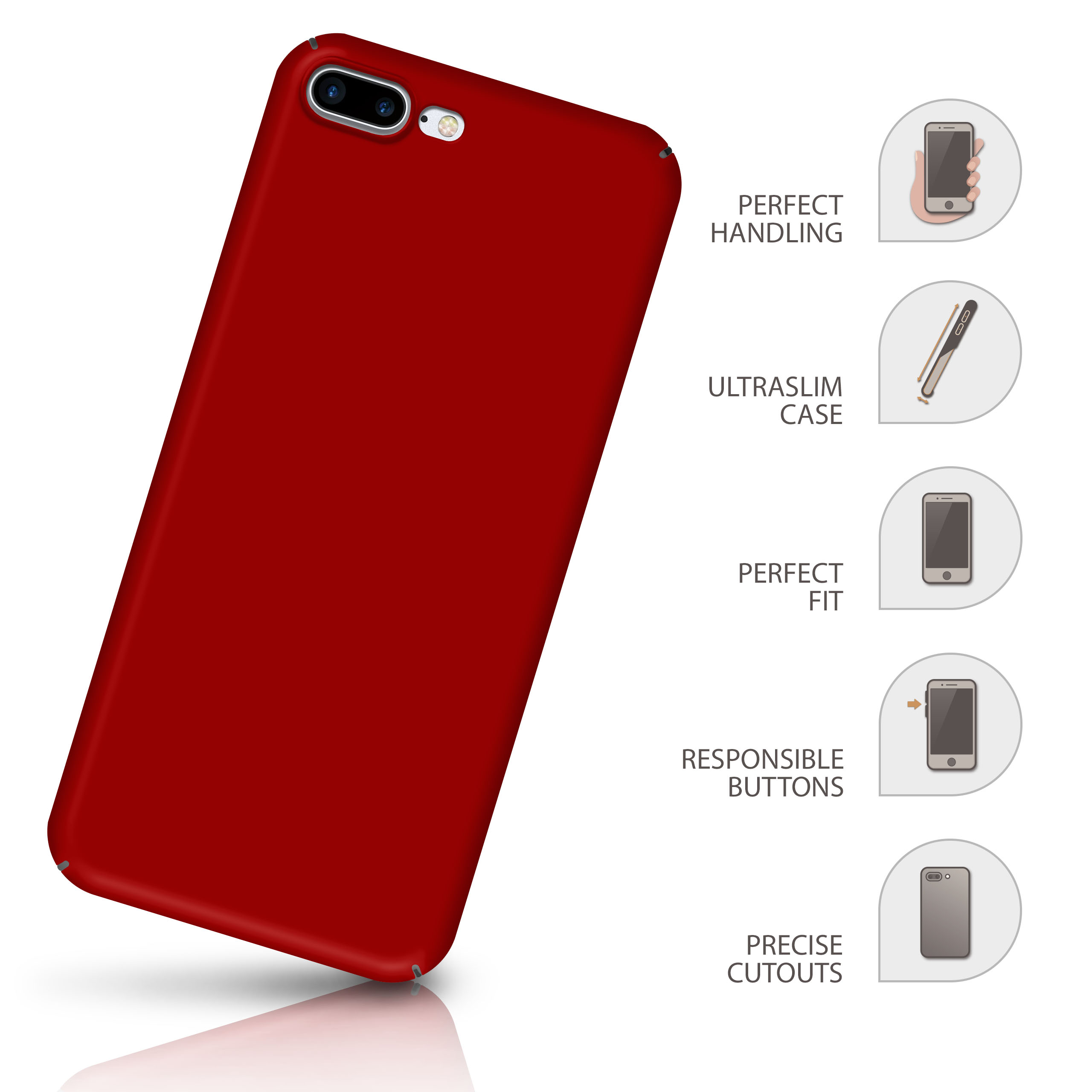MOEX Alpha 8 iPhone Apple, 7 Backcover, / Plus Plus, iPhone Case, Rot