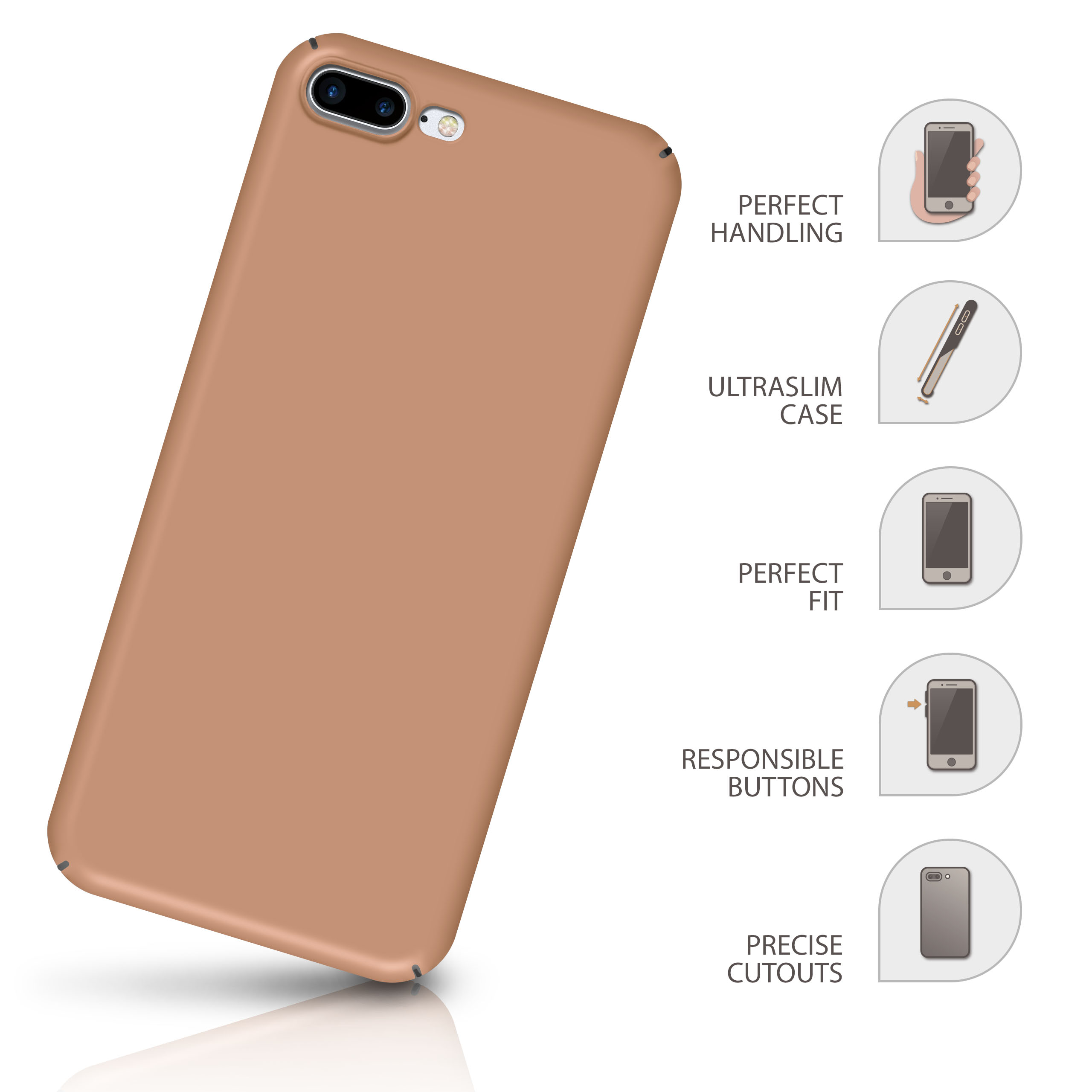 MOEX Alpha Plus Backcover, Case, iPhone 7 Gold Plus, / Apple, iPhone 8