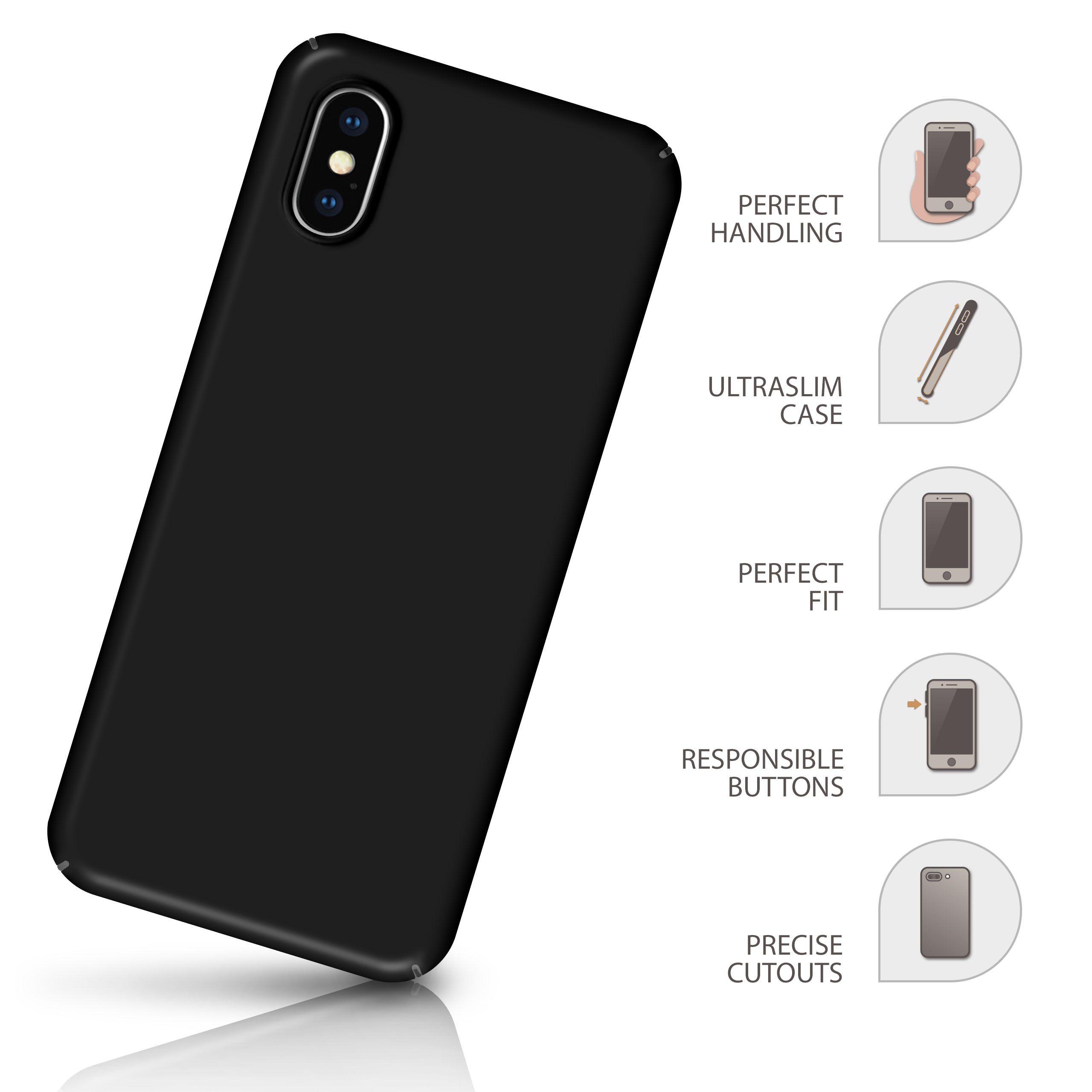 XS, iPhone / MOEX Schwarz Alpha Backcover, iPhone X Apple, Case,