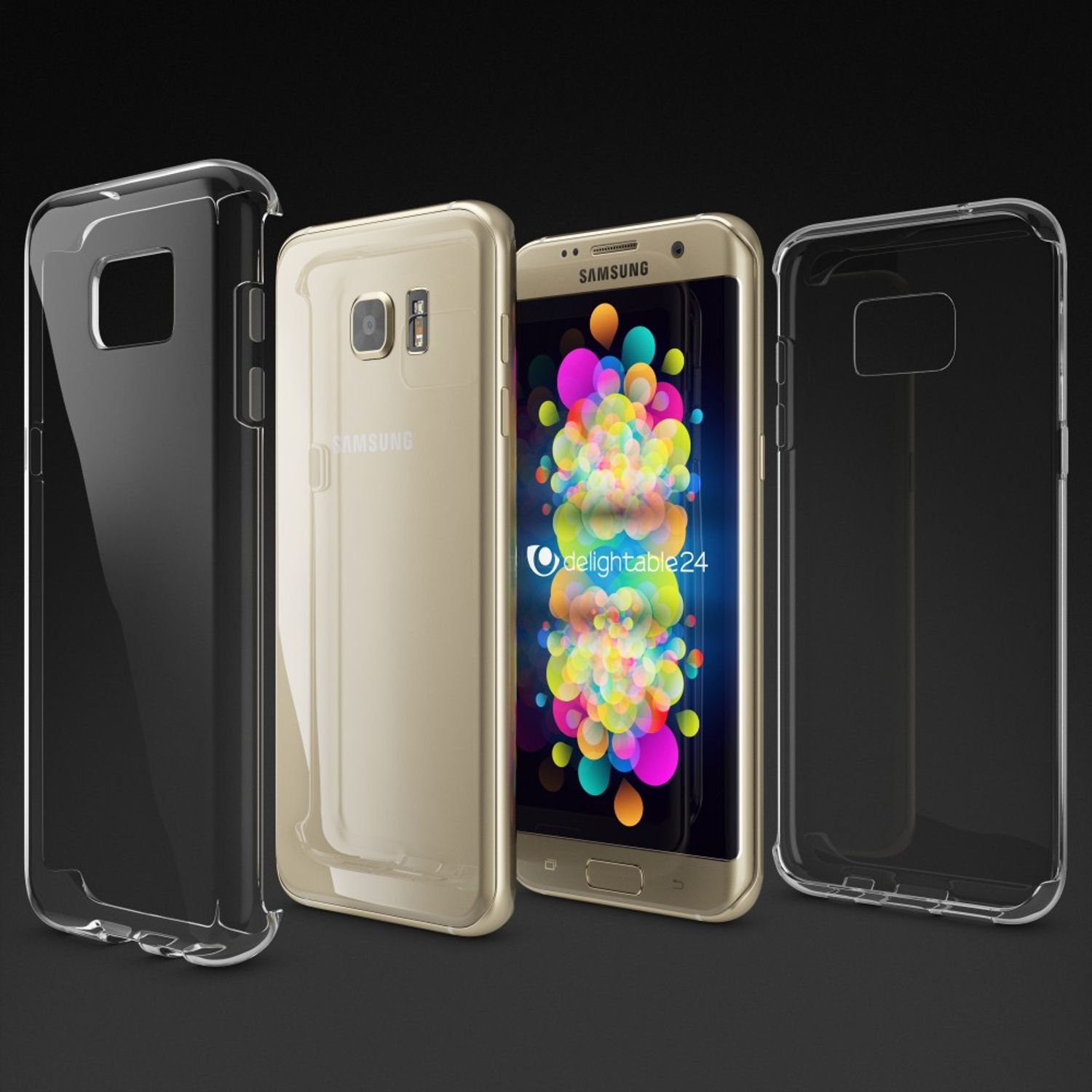 NALIA Klar S7 Hülle, Transparente Transparent Samsung, Backcover, Edge, Silikon Galaxy