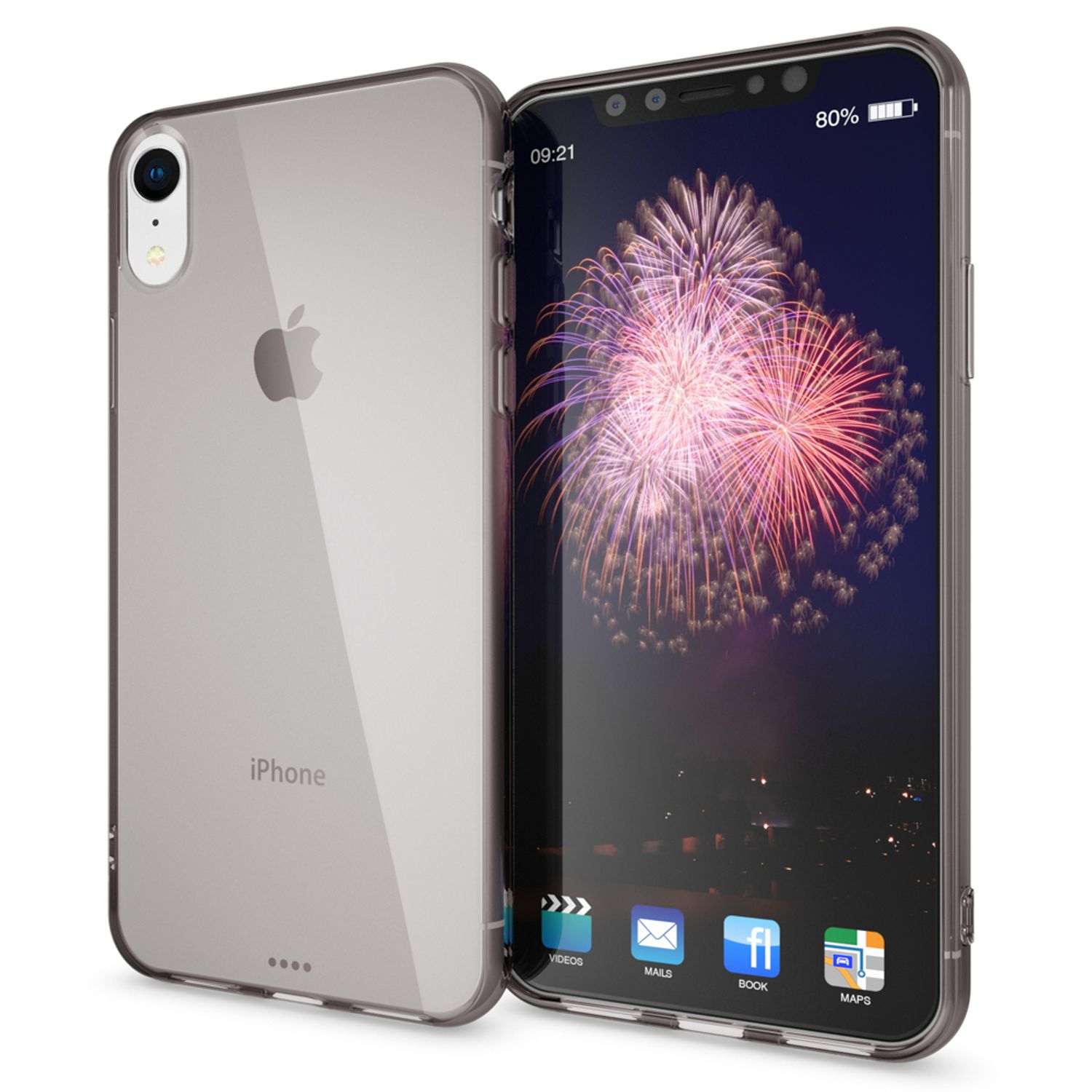 NALIA Klare Silikon Grau iPhone Apple, Hülle, XR, Backcover,