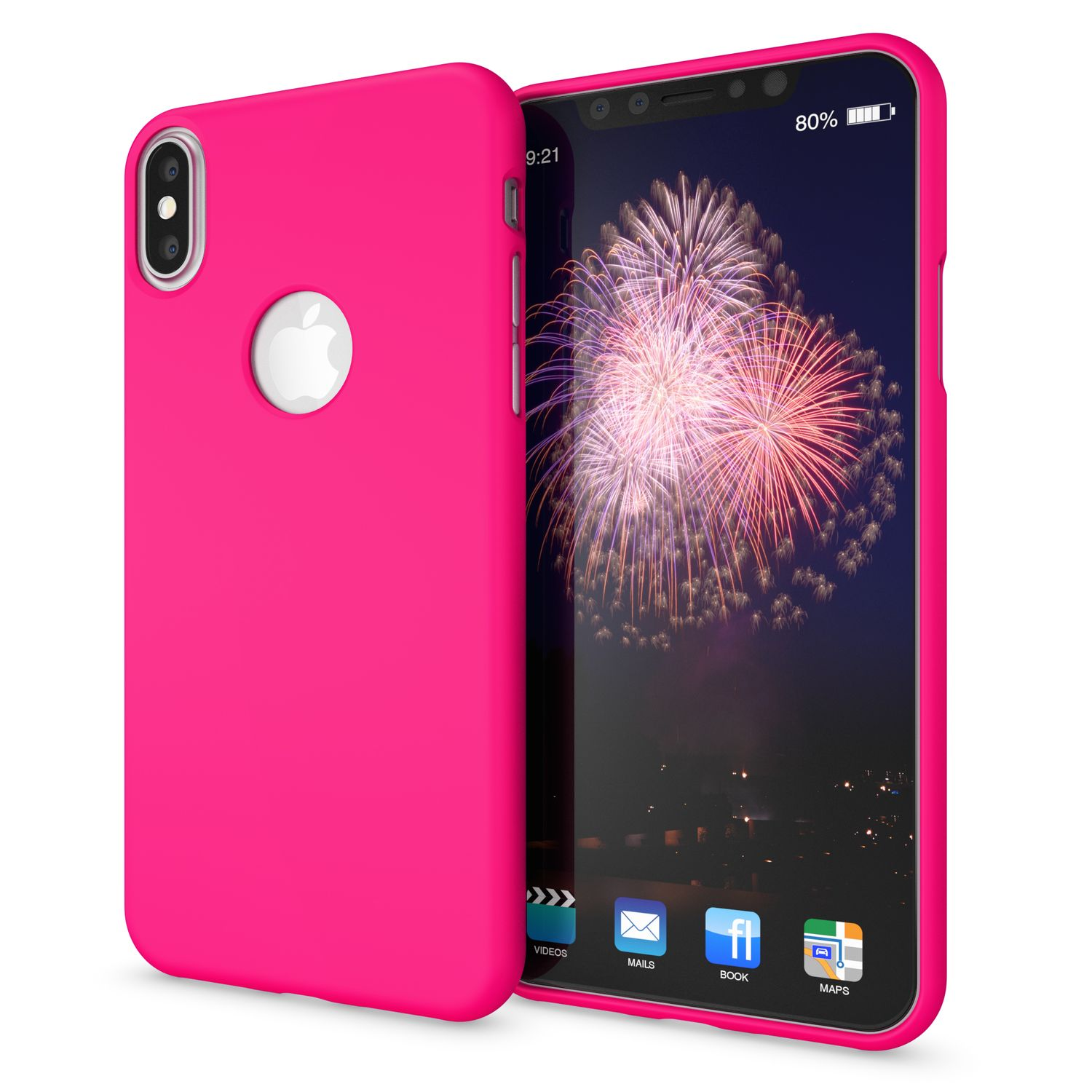 Backcover, XS Pink Silikon Max, Hülle, NALIA iPhone Neon Apple,