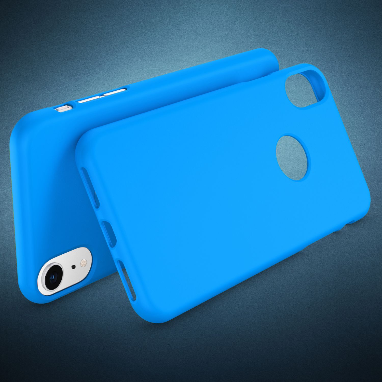 NALIA Neon Silikon iPhone Backcover, XR, Blau Apple, Hülle