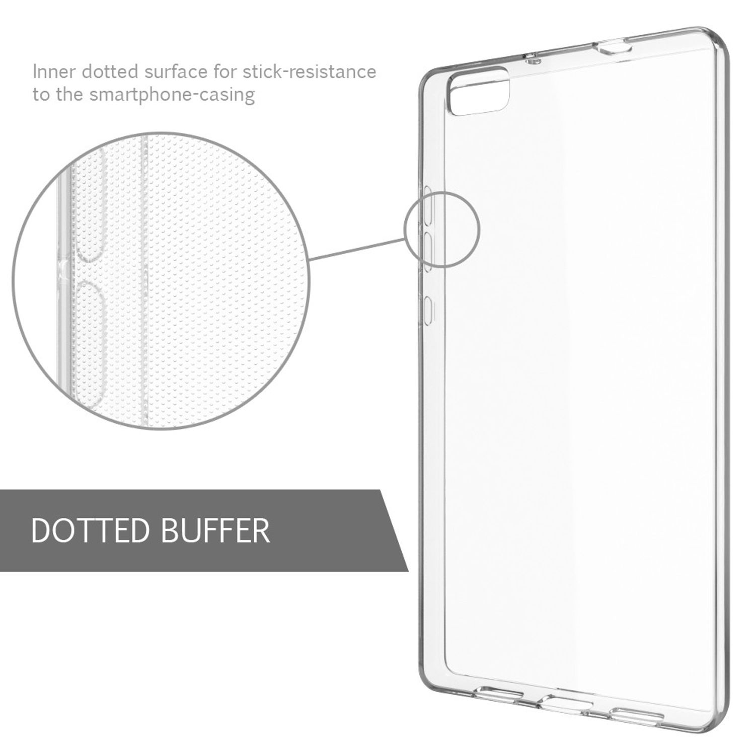 NALIA Klar Huawei, Transparent P8 Silikon Lite, Backcover, Transparente Hülle