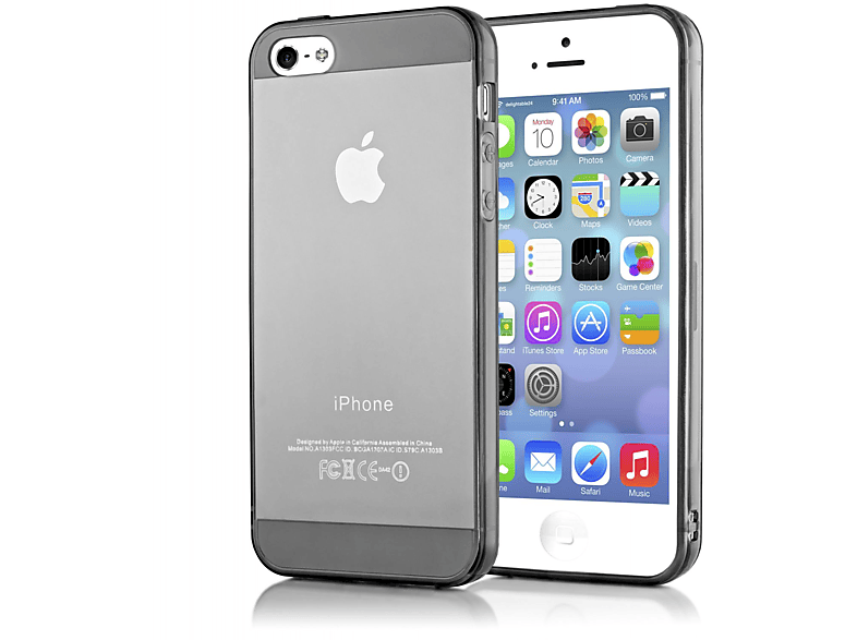 NALIA Klare Silikon Hülle, Backcover, Apple, iPhone SE (1. Generation) iPhone 5 iPhone 5s, Grau