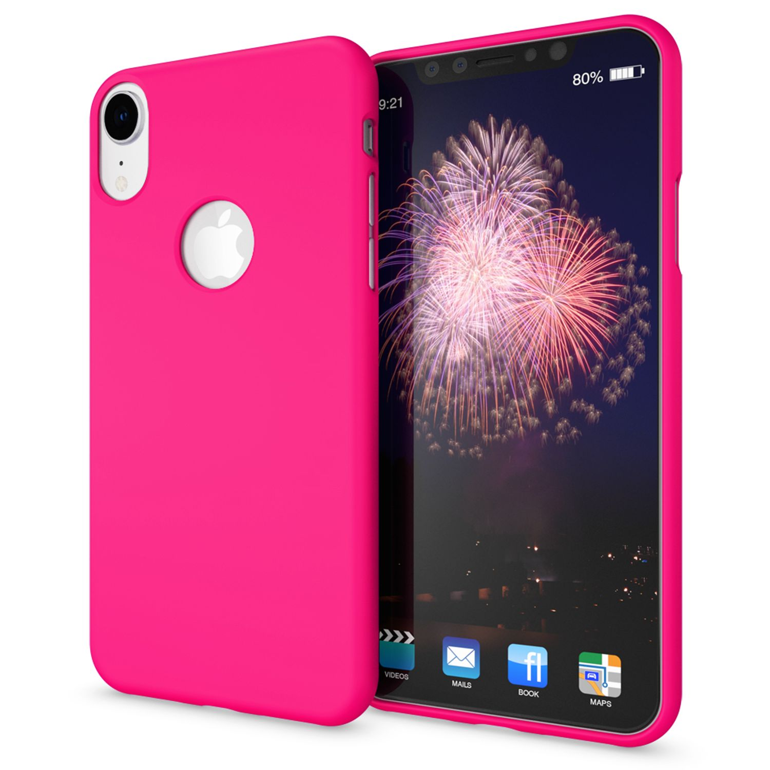 XR, Apple, iPhone NALIA Pink Backcover, Silikon Hülle, Neon